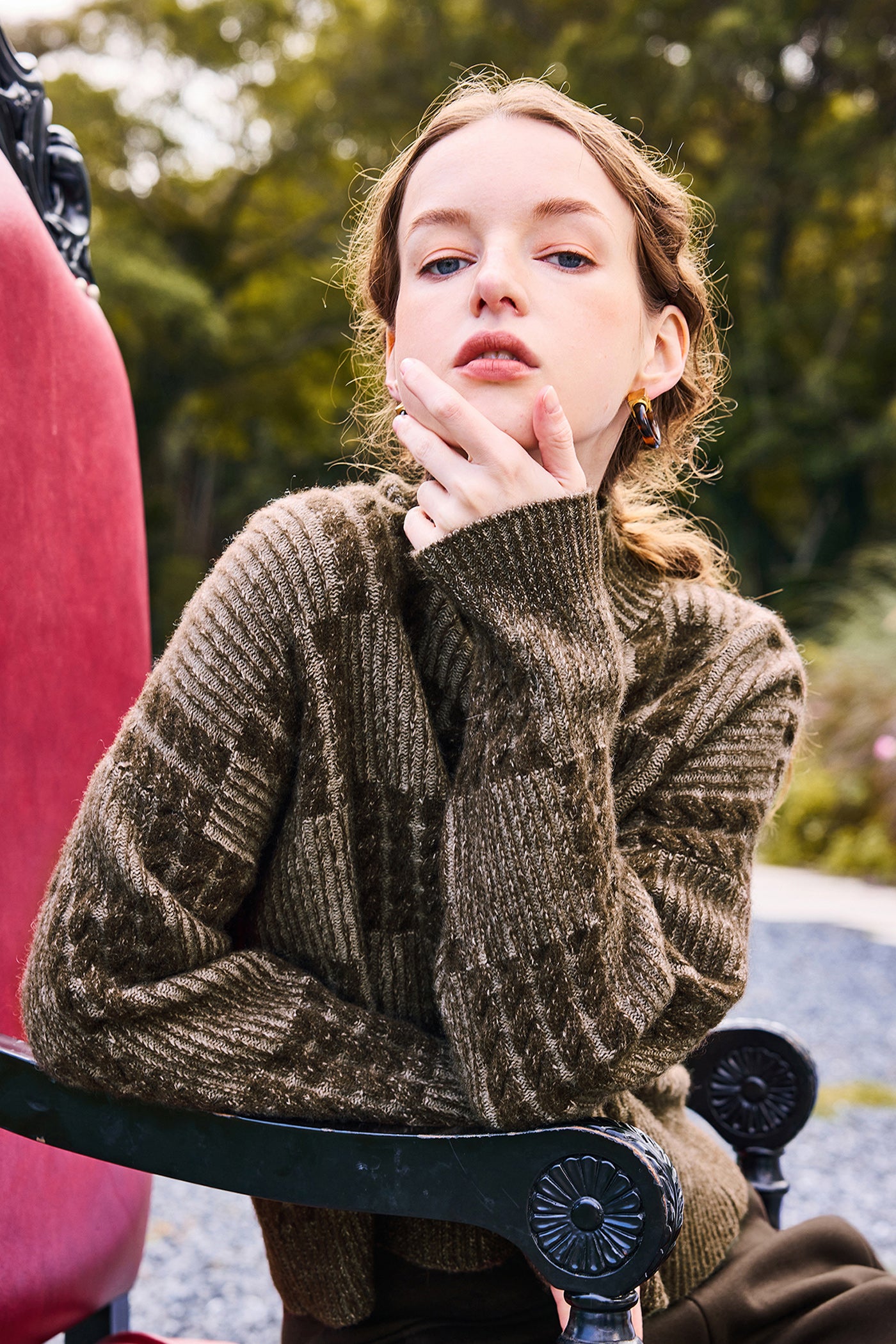 KAMILAN Women's Short Plaid Wool Sweater – 2025 Autumn Winter Knit Base Layer Top