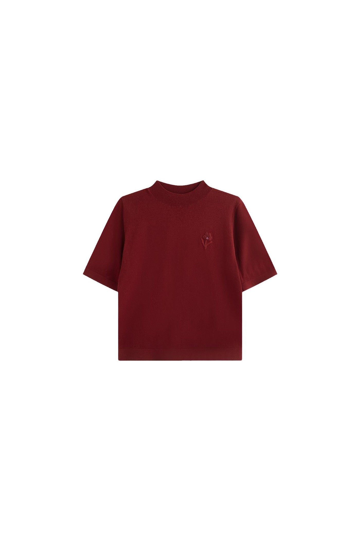 KAMILAN French-Style Embroidered Wool Sweater for Women | 2025 Fall New Short-Sleeve Knit Top