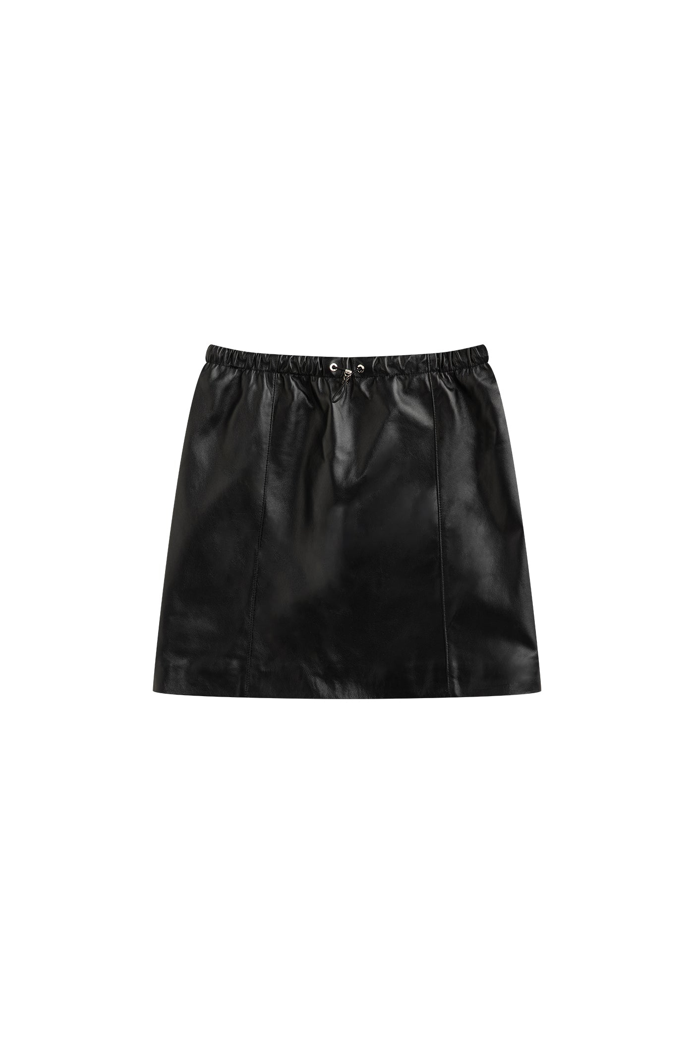 KAMILAN Women's Genuine Leather Mini Skirt – 2025 Autumn New High-Waisted Lambskin Skirt