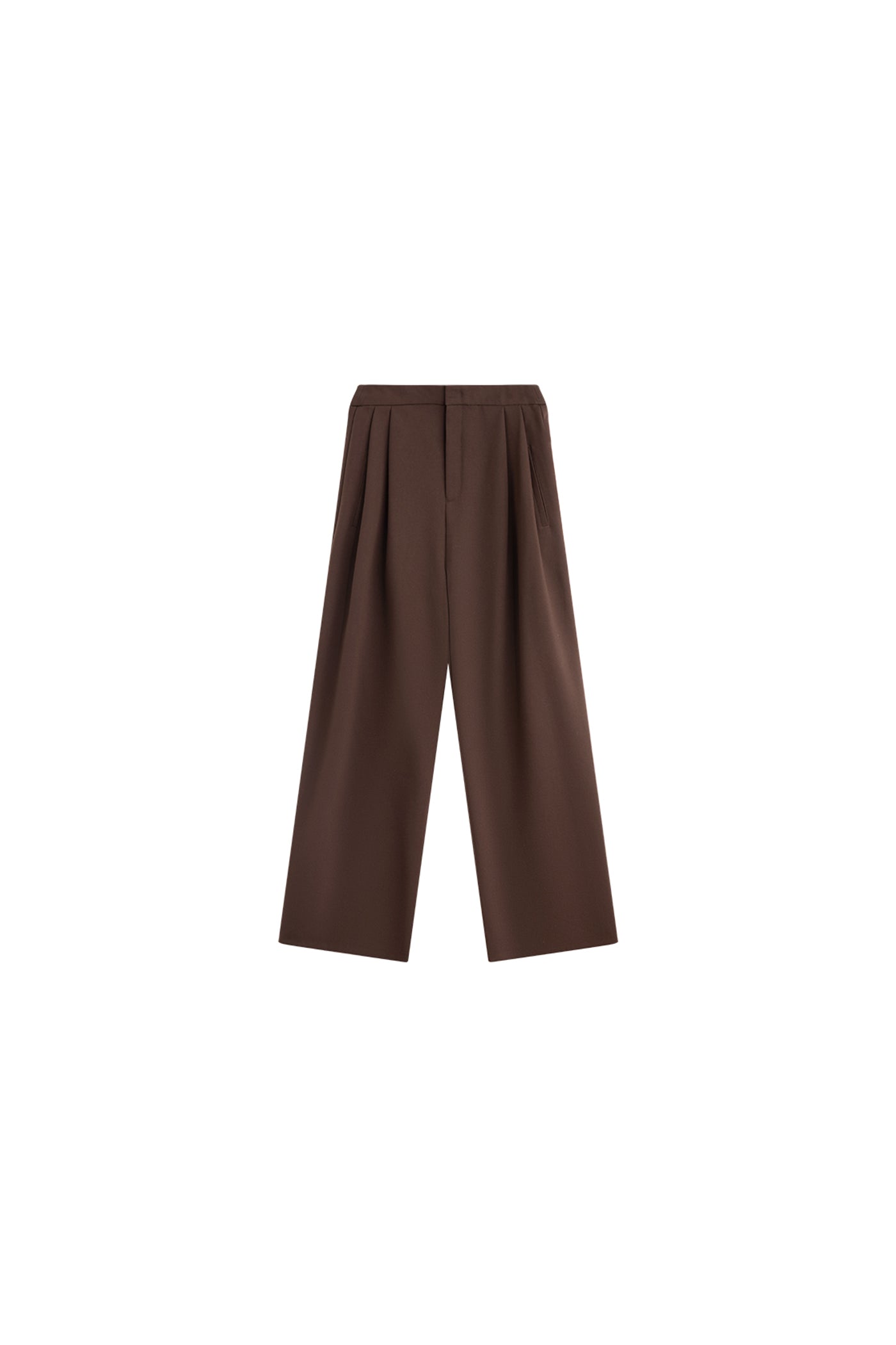 KAMILAN Women's High-Waisted Wide-Leg Pants – 2025 Autumn New Loose Fit Straight-Leg Trousers in Angora Red