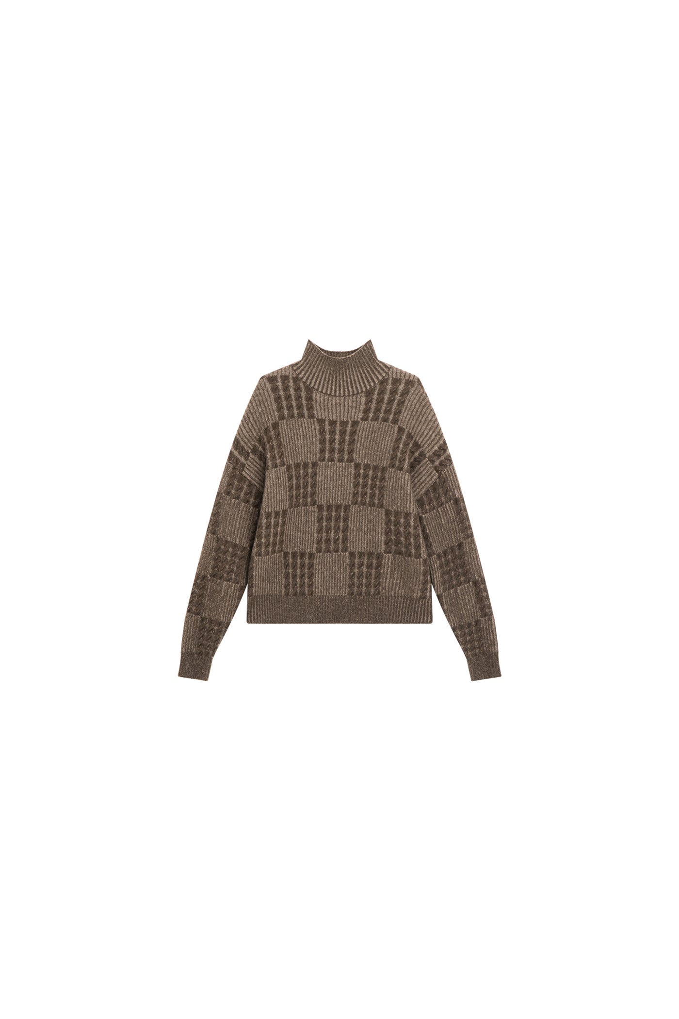 KAMILAN Women's Short Plaid Wool Sweater – 2025 Autumn Winter Knit Base Layer Top