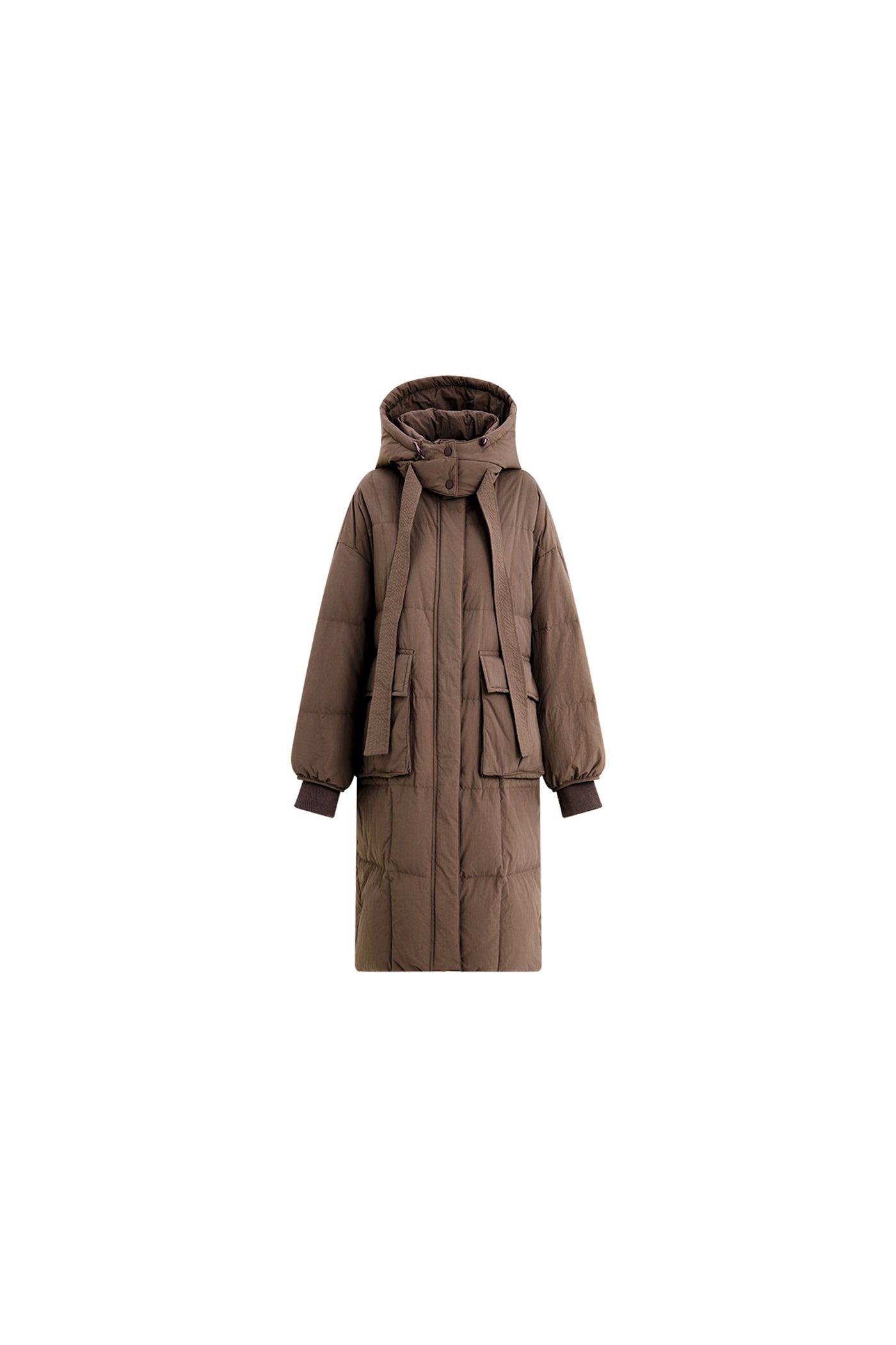 KAMILAN Women's White Duck Down Coat – 2025 Winter Fashion Mid-Length Hooded Puffer Jacket