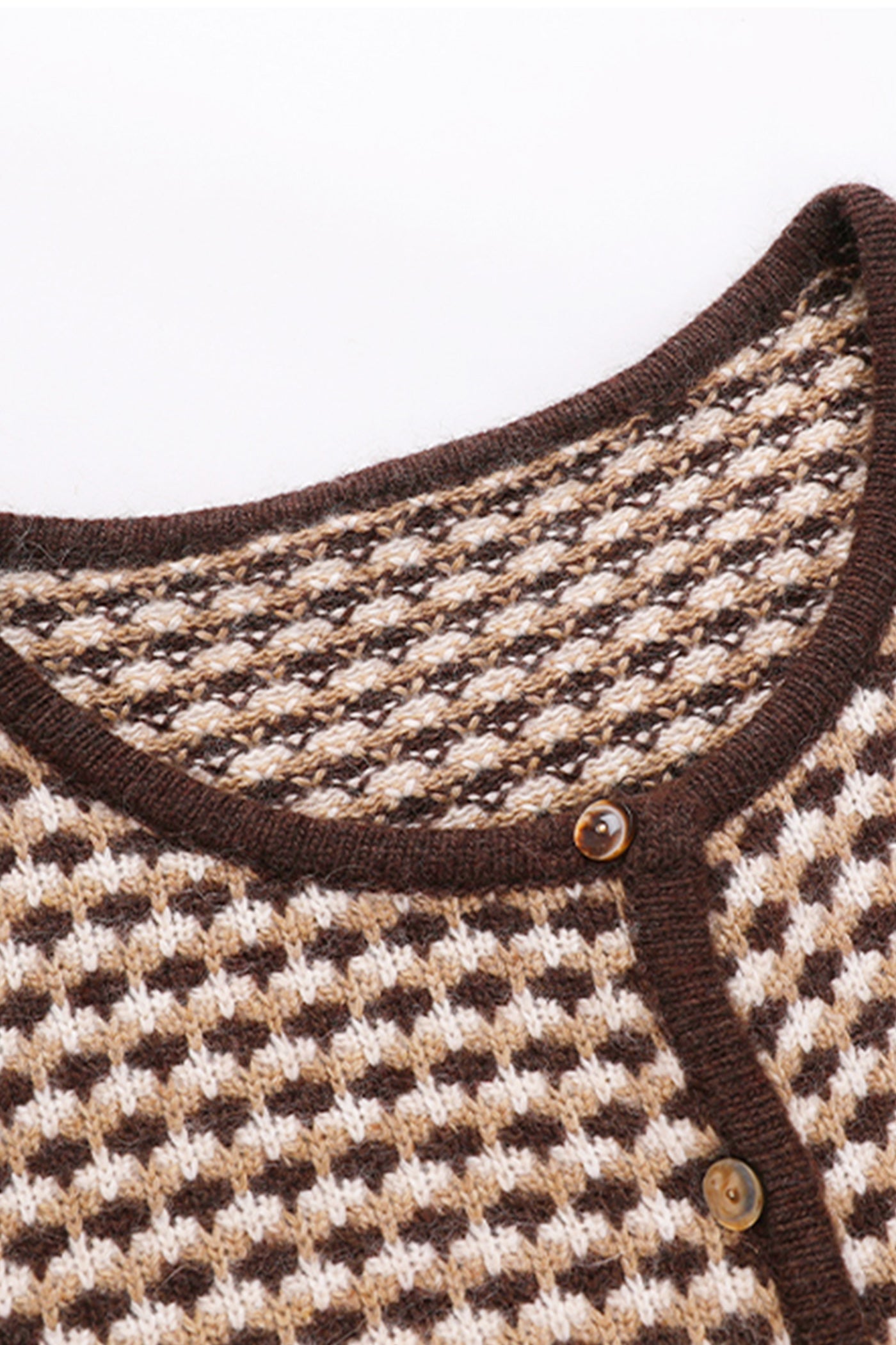 KAMILAN French Chic Wool Knit Cardigan – 2025 Autumn New Short Tweed-Inspired Sweater Jacket