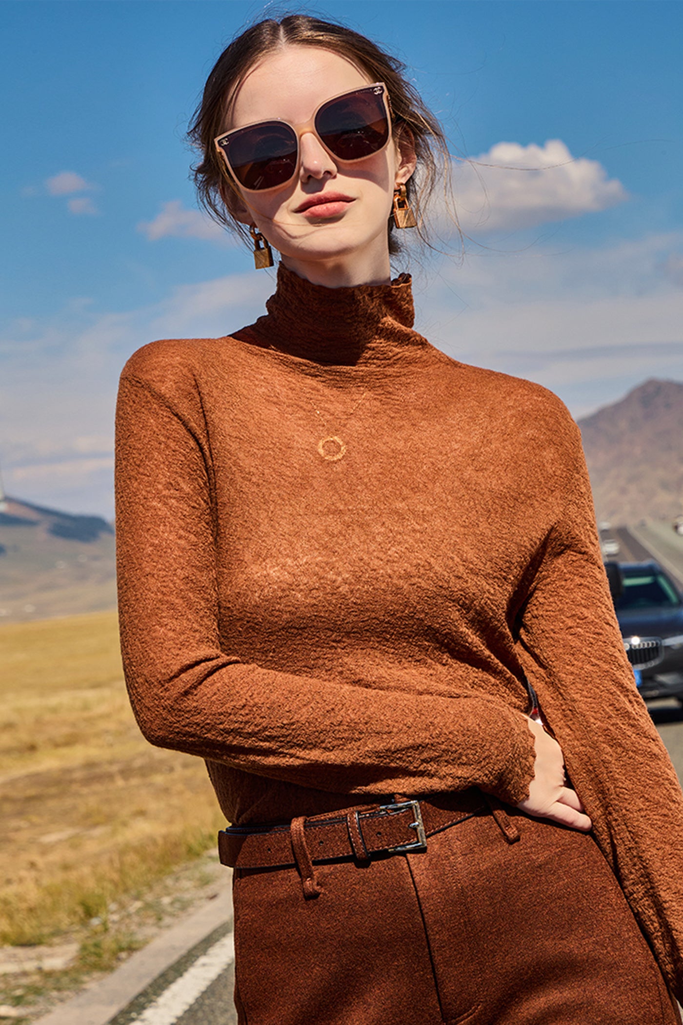 KAMILAN French Chic Short Wool Turtleneck Sweater for Women | 2025 Fall Stylish Slim Pullover