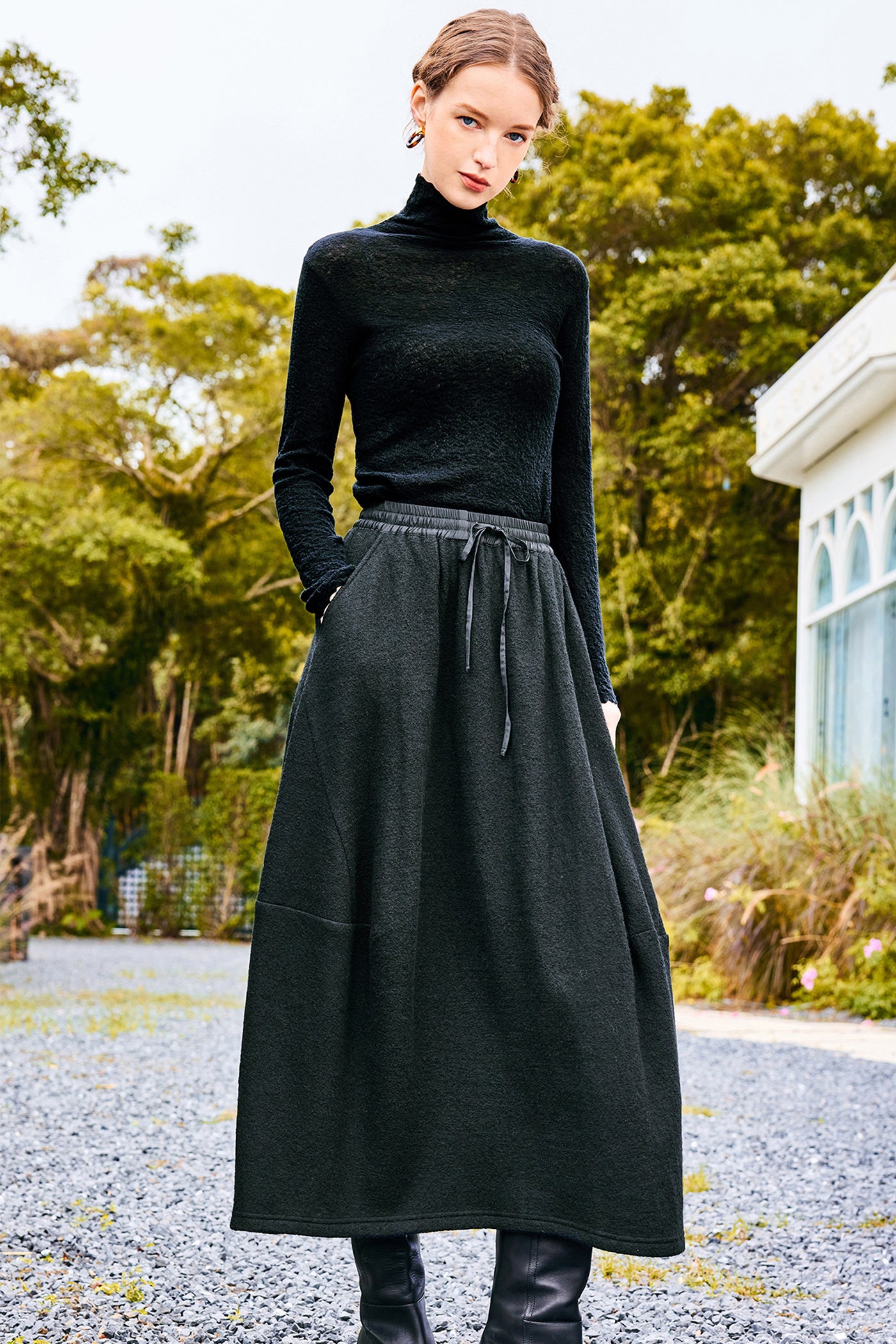 KAMILAN French Chic Short Wool Turtleneck Sweater for Women | 2025 Fall Stylish Slim Pullover
