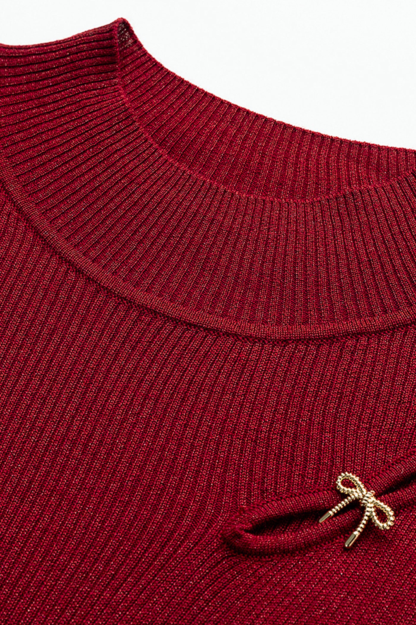 KAMILAN French-Style Puff Sleeve Wool Sweater for Women | 2025 Fall New Short Pullover Knit Top