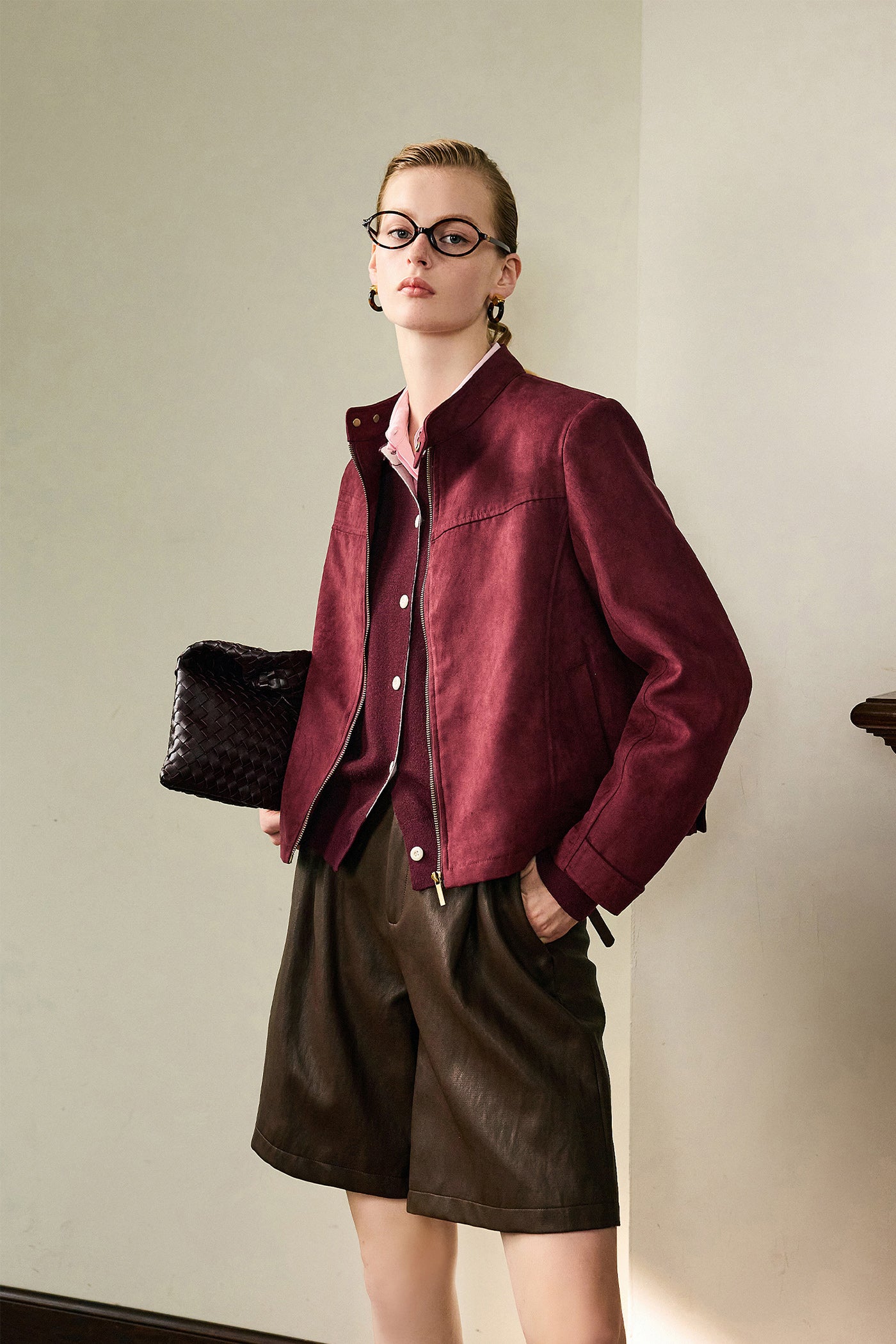 KAMILAN Women's French-Style Short Wool Knit Cardigan – 2025 Autumn New Elegant Sweater Jacket Top