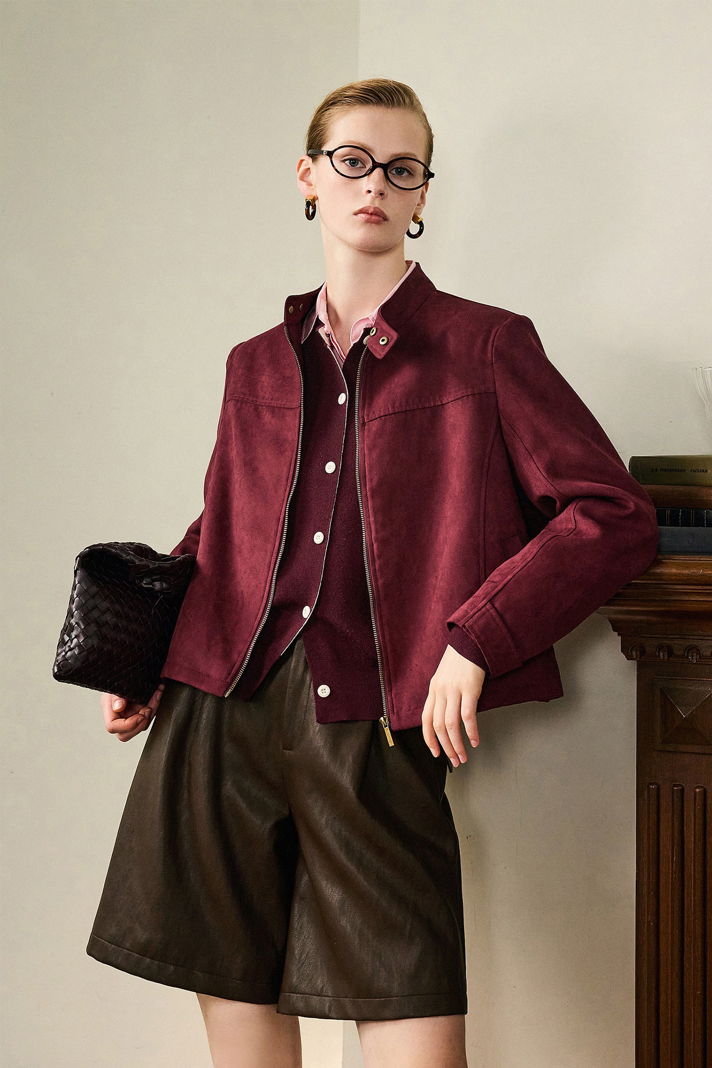 KAMILAN Women's French-Style Short Wool Knit Cardigan – 2025 Autumn New Elegant Sweater Jacket Top
