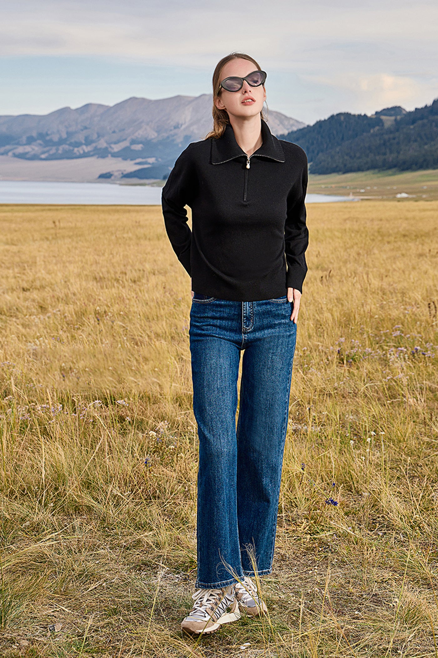 KAMILAN Women's Turtleneck Wool Sweater – 2025 Autumn Winter Elegant Long-Sleeve Knit Base Top