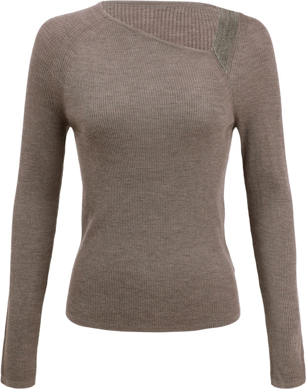 KAMILAN Women's Slim-Fit Wool Sweater – 2025 Autumn Winter New Short Fashion Knit Base Layer Top