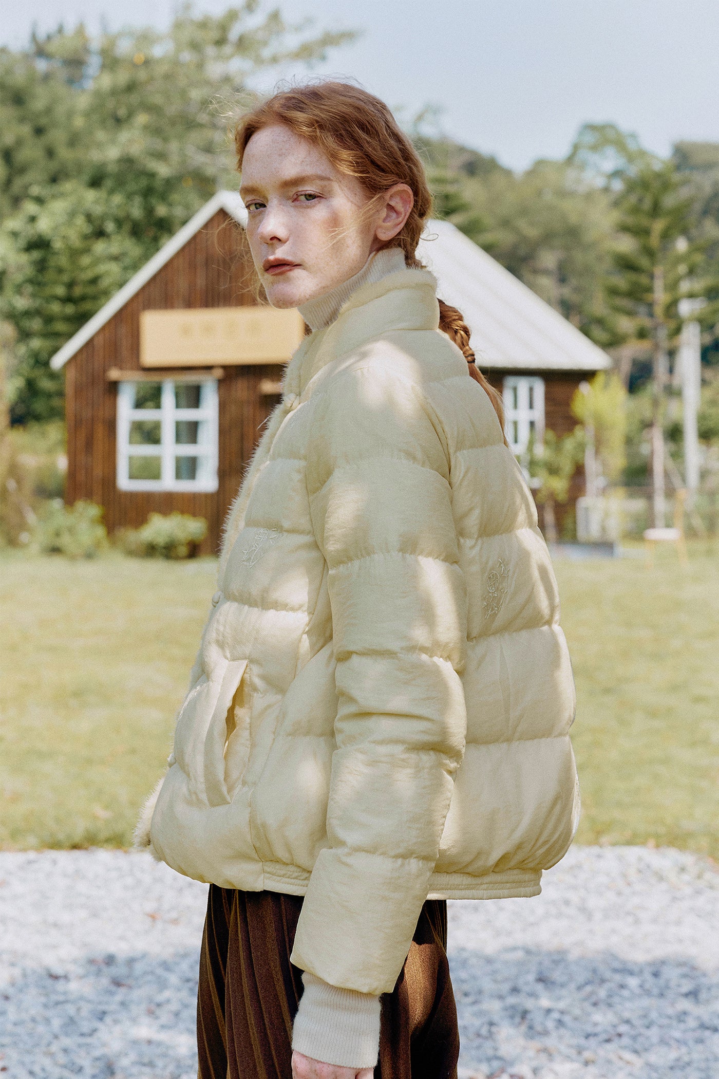 KAMILAN Women's Short Down Coat – 2025 Winter New Hooded Jacket with Mink Fur Patchwork