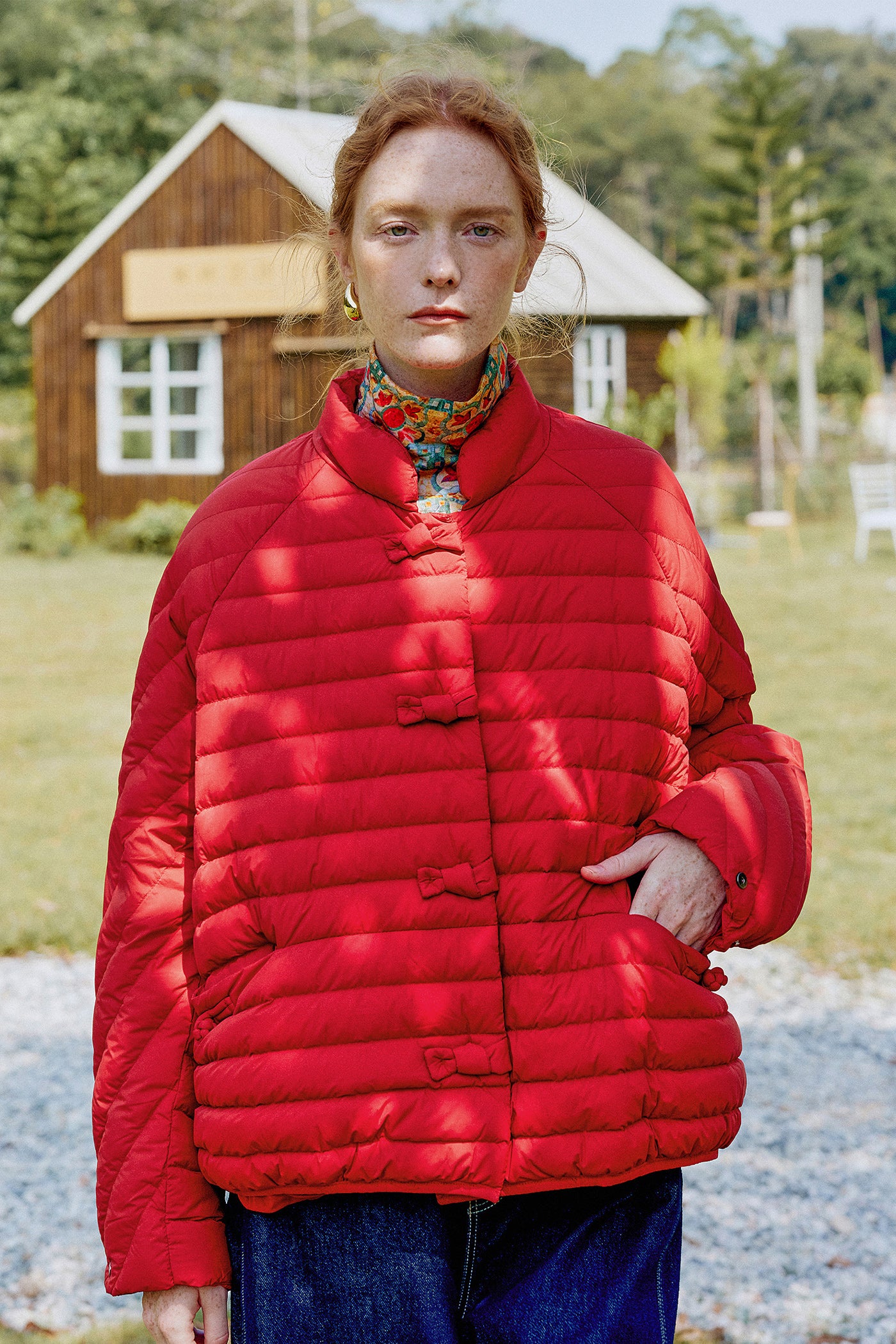 KAMILAN Women's Short Red Down Jacket – 2025 Winter New Warm Puffer Coat