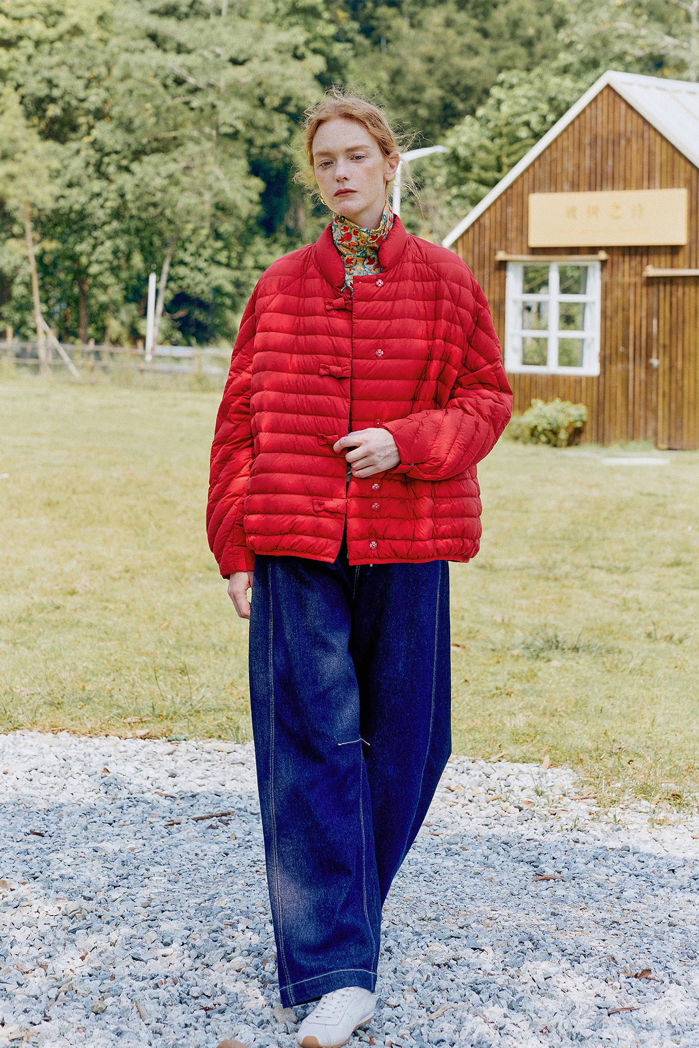 KAMILAN Women's Short Red Down Jacket – 2025 Winter New Warm Puffer Coat