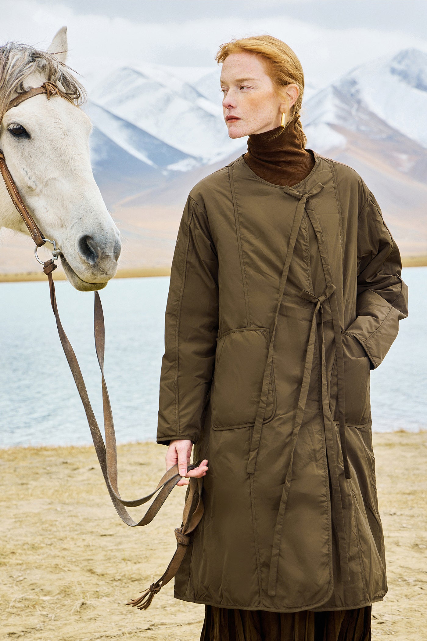 KAMILAN White Duck Down Jacket for Women – 2025 Winter New Mid-Length Down Coat
