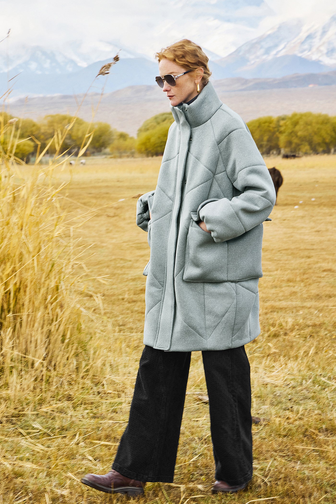 KAMILAN Women's Chic Wool-Padded Coat – 2025 Winter Collection, Warm Mid-Length Thickened Jacket