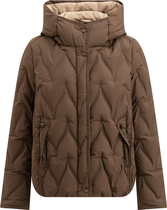 KAMILAN Women's Stylish Short Down Jacket – 2025 Winter Collection, Warm White Duck Down Hooded Coat