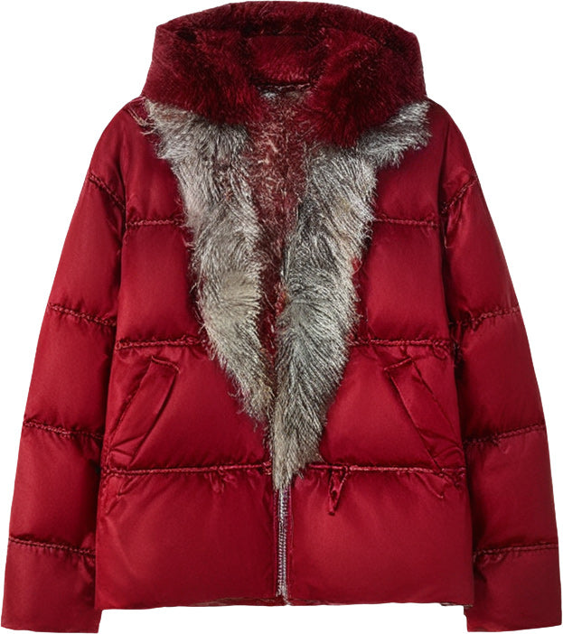 KAMILAN Luxury Hooded Mid-Length White Goose Down Coat — 2025 Winter New Arrival