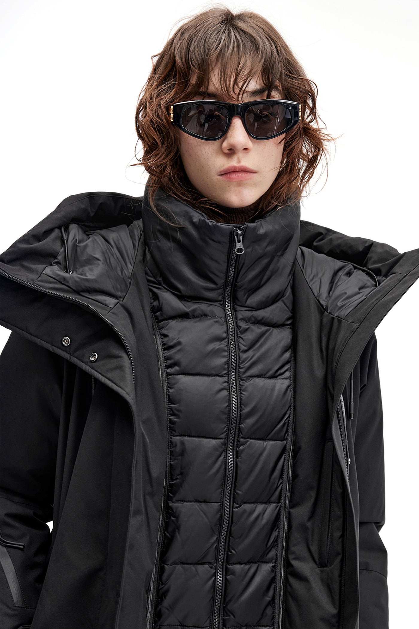 KAMILAN Women's Sporty Down Jacket – 2025 Winter New Hooded White Goose Down Coat with Waist Cinch