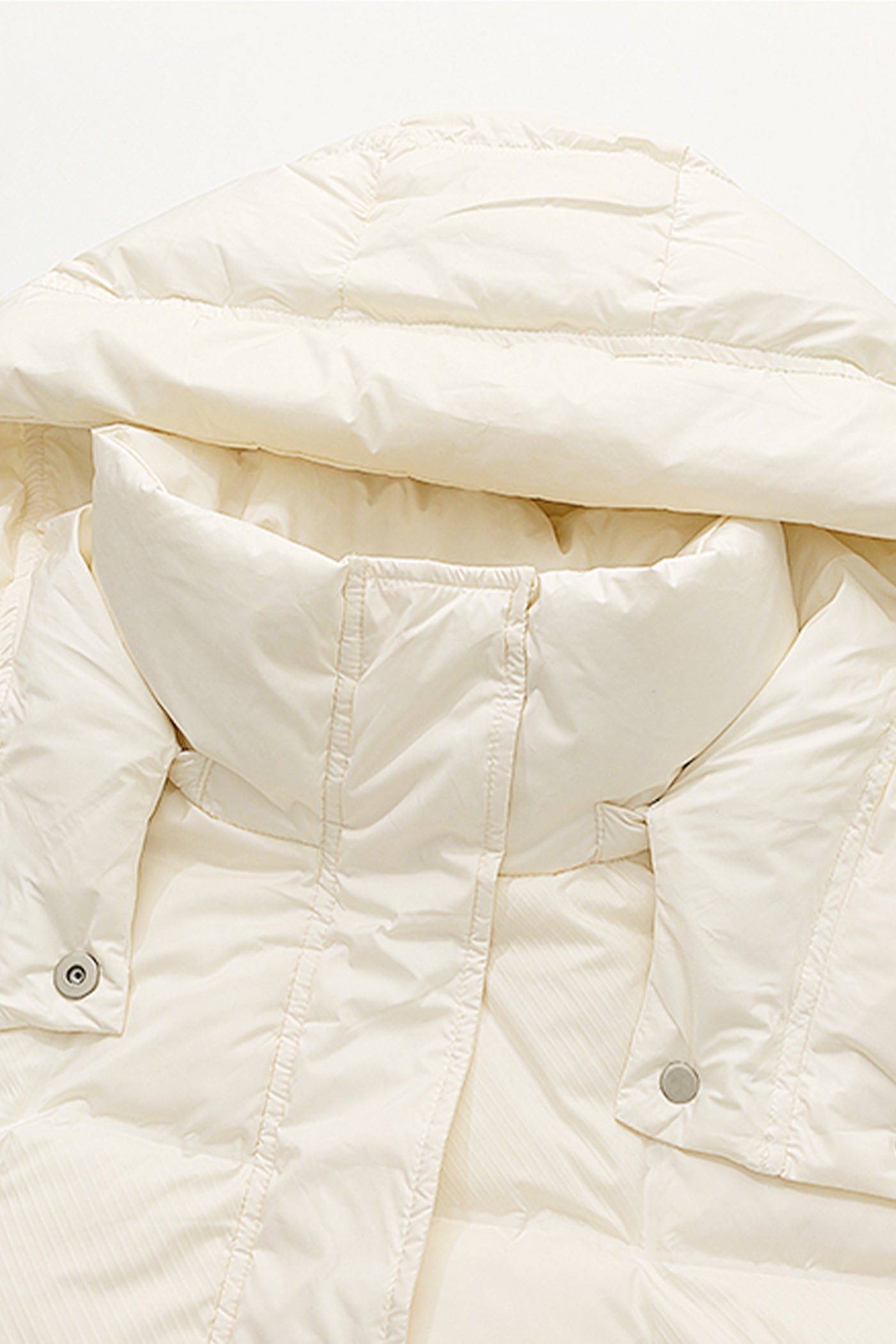 KAMILAN White Duck Down Hooded Down Jacket Women's 25 Winter Outfit