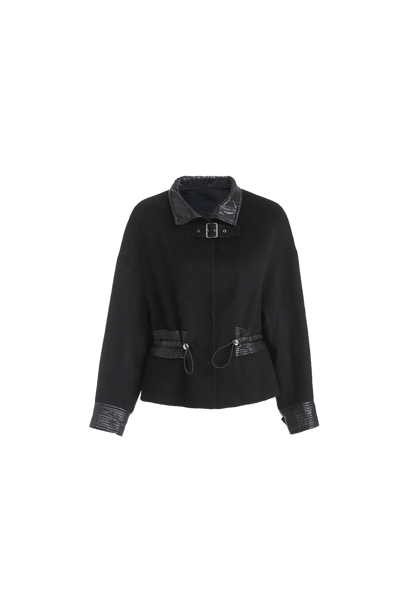 KAMILAN Women's Wool Coat – 2025 Autumn/Winter New French Style Short Double-Faced Wool Overcoat