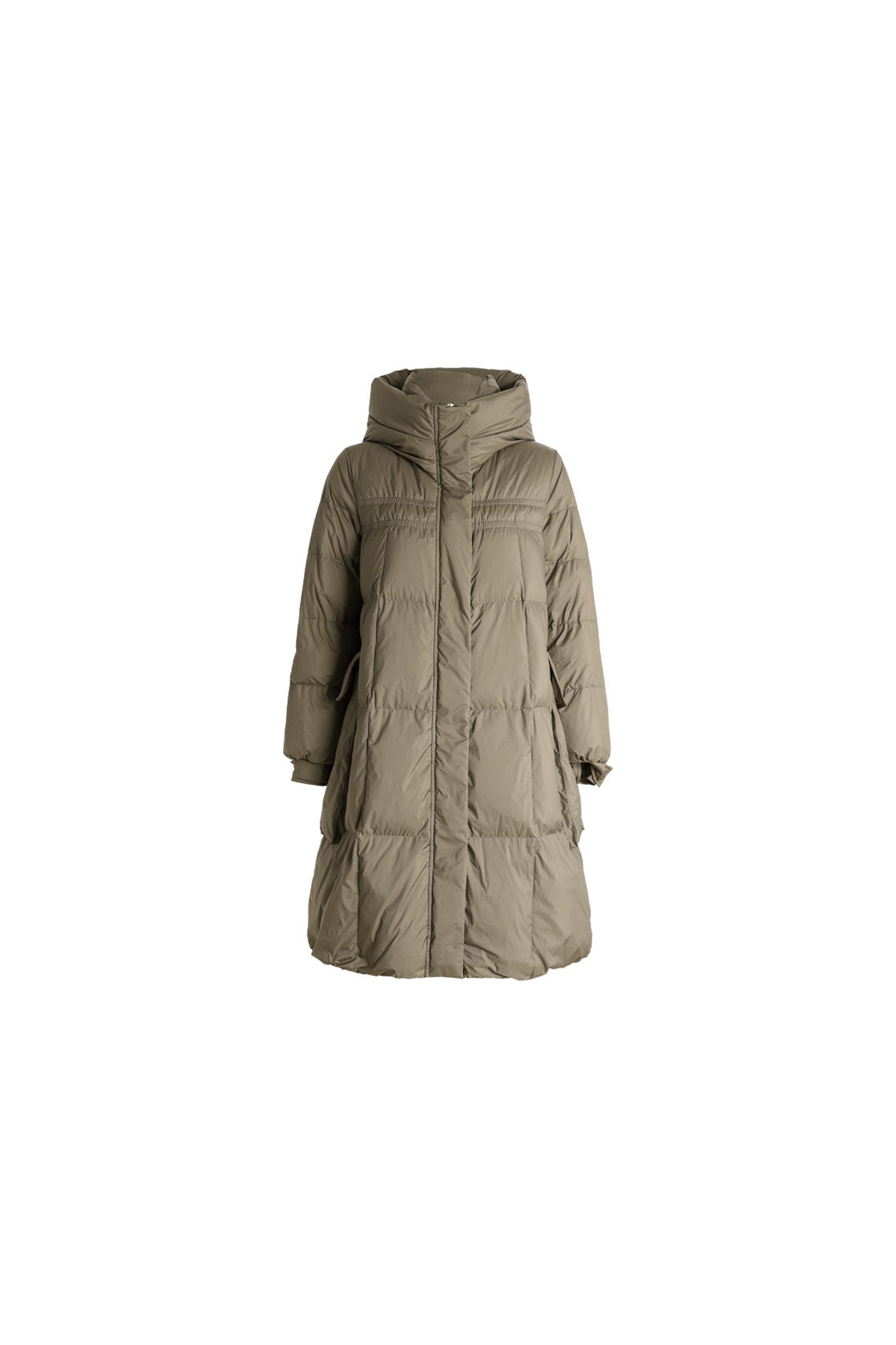 KAMILAN Women's White Duck Down Puffer Coat – 2025 Winter Loose Fit Mid-Length Stand Collar Warm Jacket