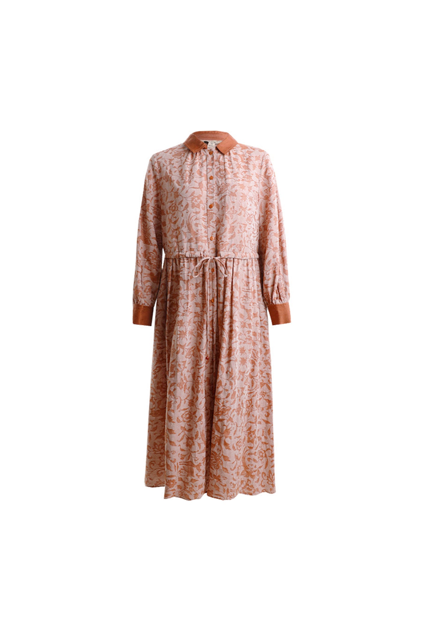 KAMILAN French Vintage-Inspired Elegant Printed Shirt Dress for Women – 2025 Spring & Autumn Collection, Mid-Length
