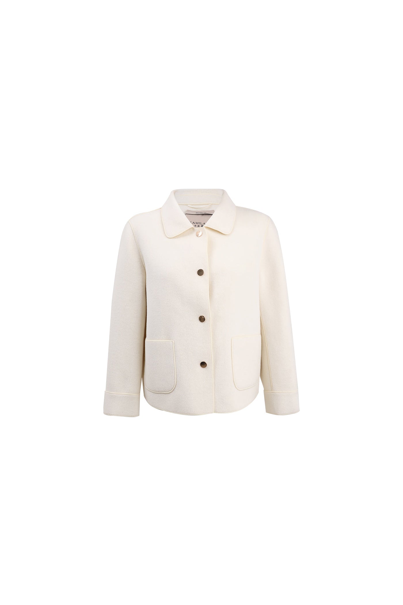 KAMILAN French Short Wool Coat for Women – 2025 Fall Double-Faced Wool Jacket with Polo Collar