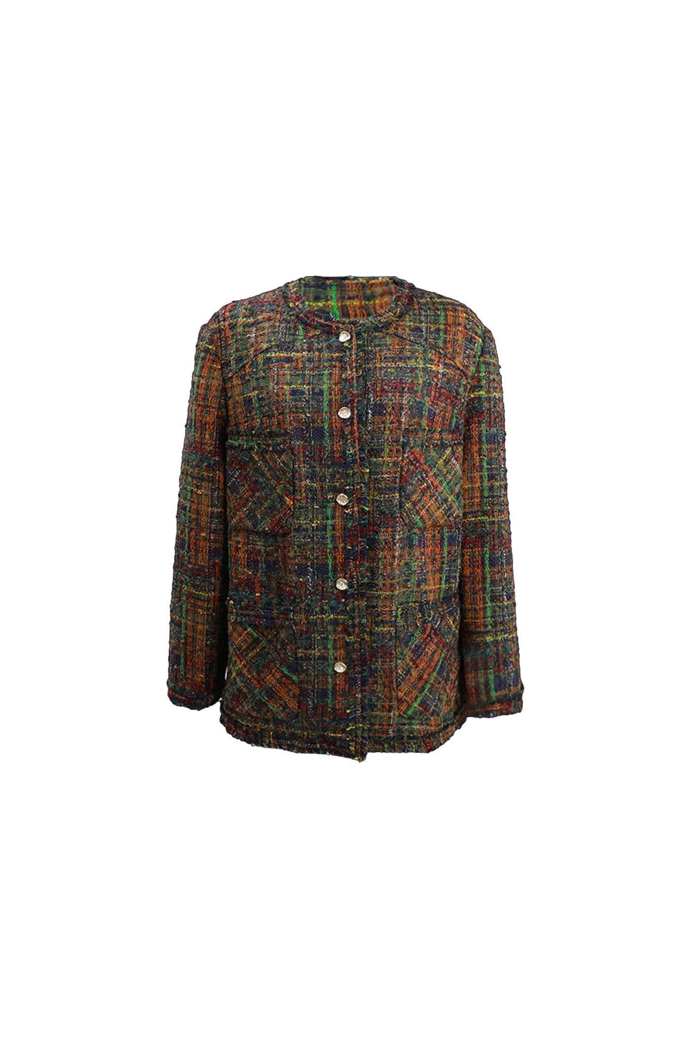 KAMILAN Women's 2025 Fall/Winter Tweed Wool Coat – Mid-Length Vintage-Inspired Elegant Outerwear