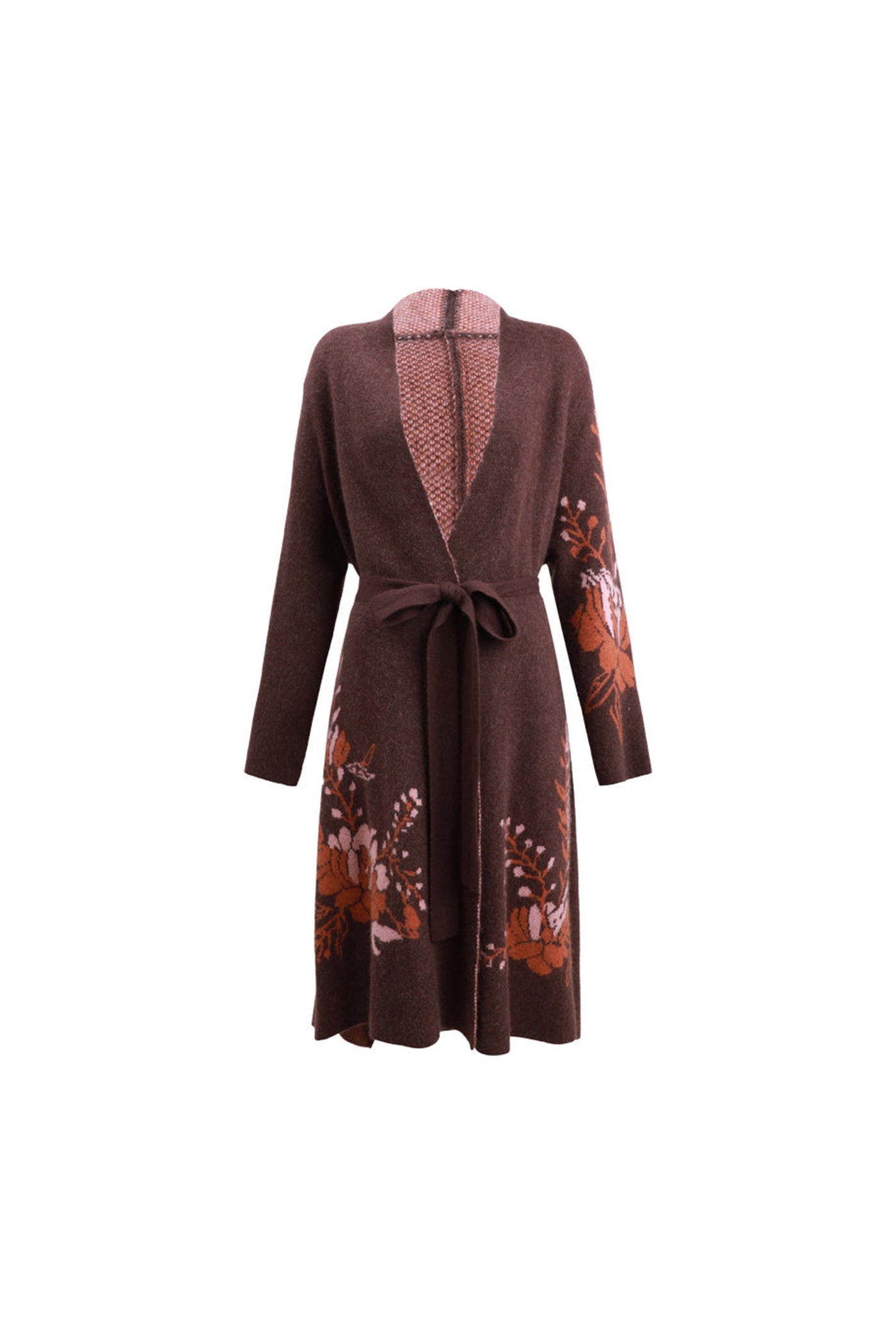 KAMILAN Women's Vintage Wool Knit Cardigan – 2025 Autumn New Long Loose Knitwear Coat Sweater