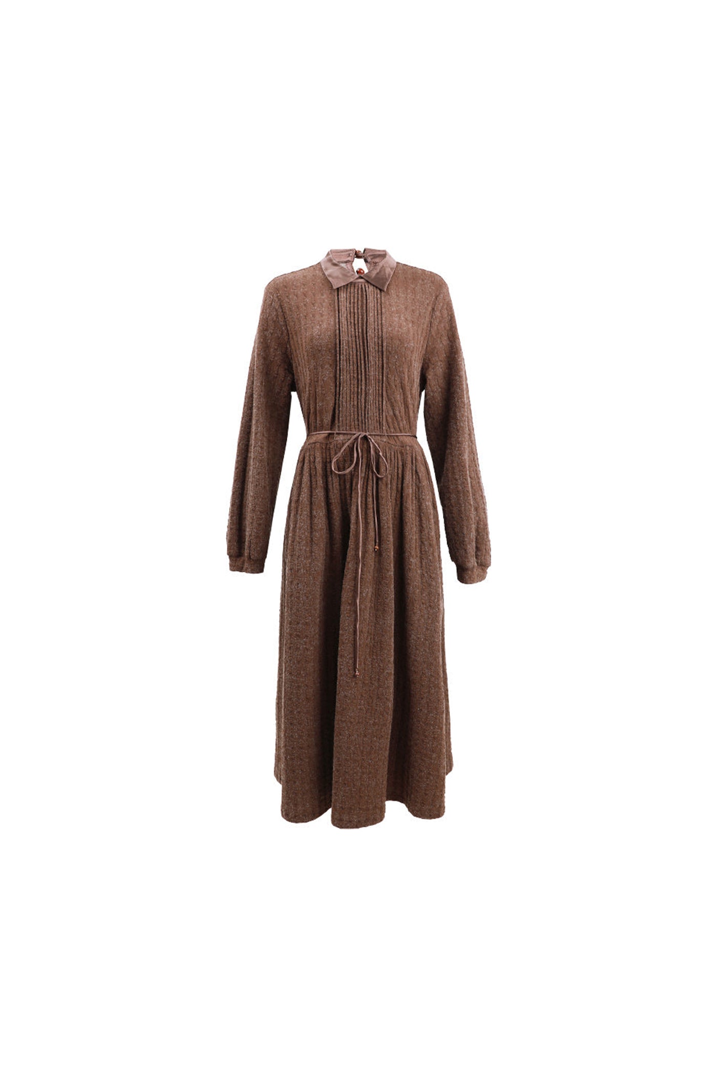 KAMILAN Women's French Elegant High-Waisted Midi Dress – 2025 Autumn/Winter Patchwork A-Line Long Sleeve Dress