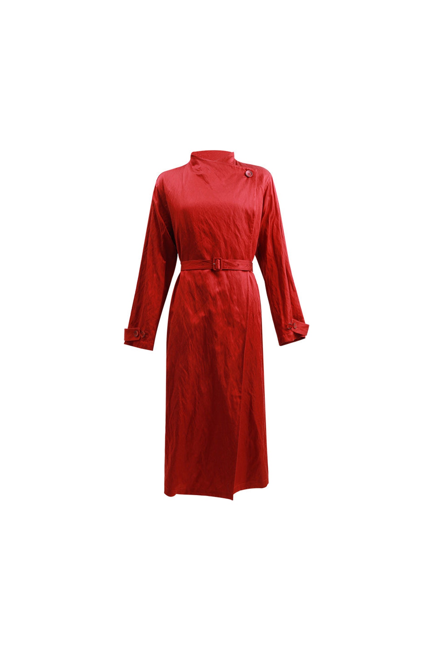 KAMILAN French-Inspired Luxury Belted Trench Dress Coat – 2025 Fall Collection, Mid-Length Custom Design