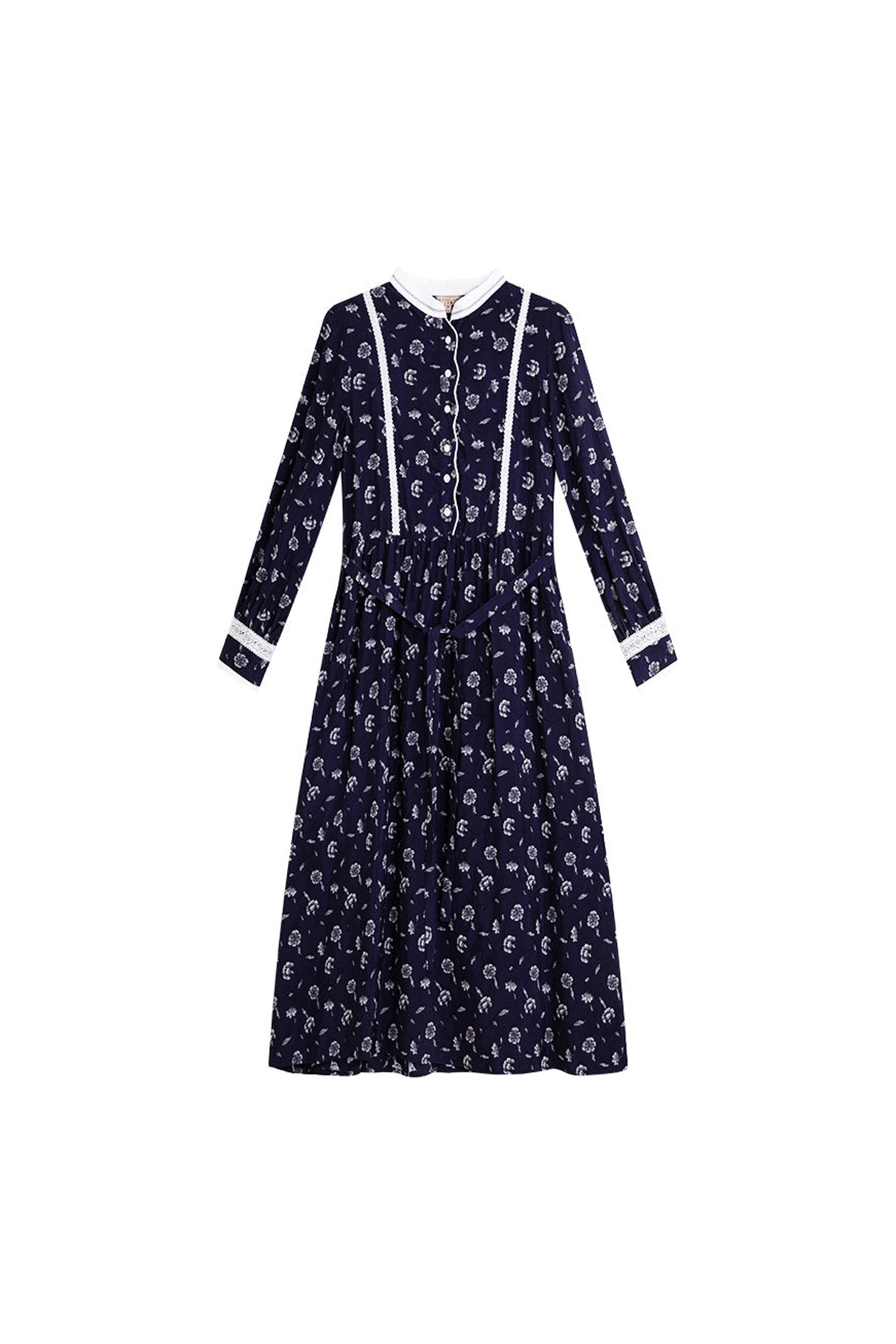 KAMILAN Women's Elegant High-Waist Midi Dress – 2025 Autumn New Stand Collar A-Line Dress