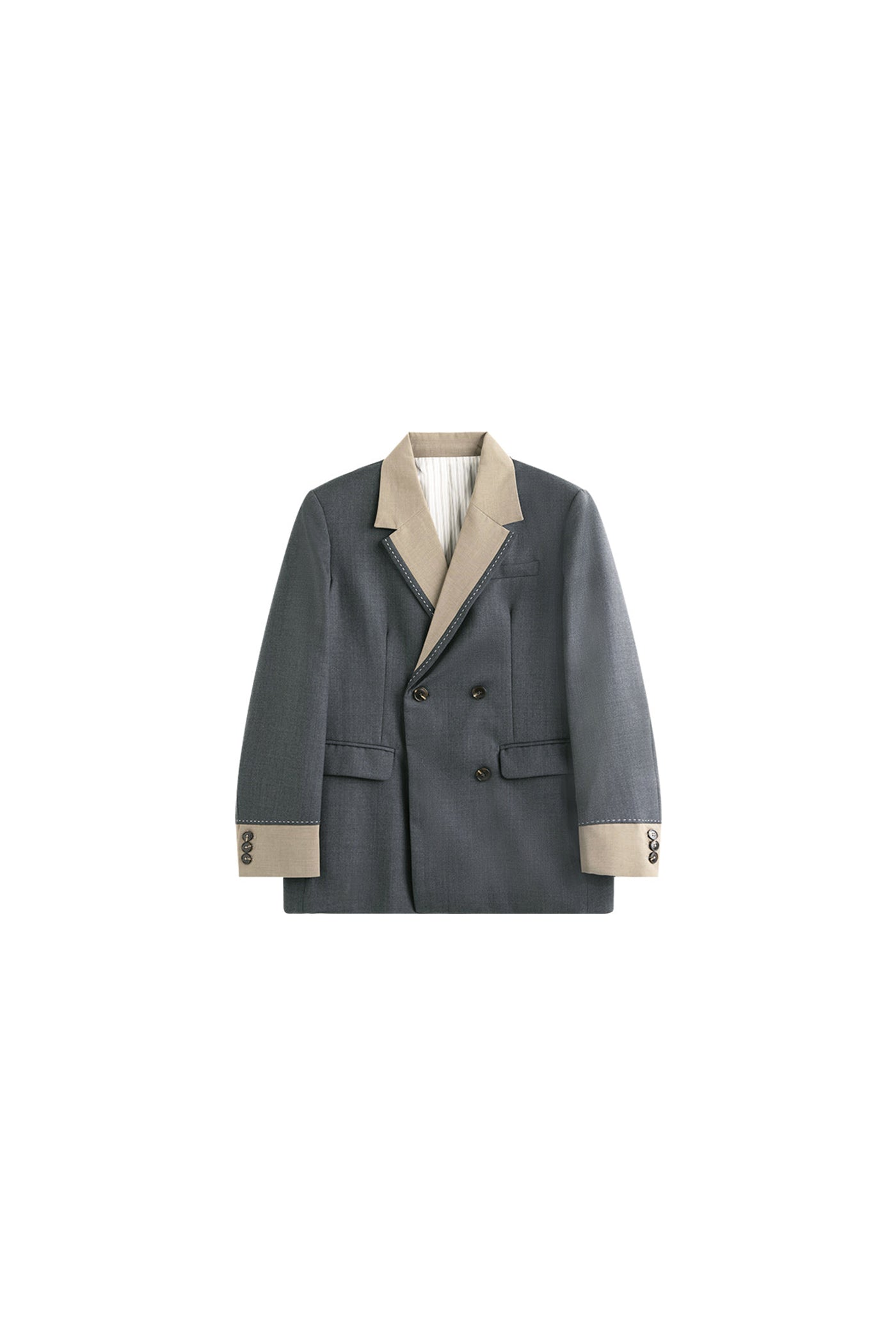 KAMILAN French-Inspired Double-Breasted Wool Blazer for Women – 2025 Fall Elegant Mid-Length Workwear Jacket