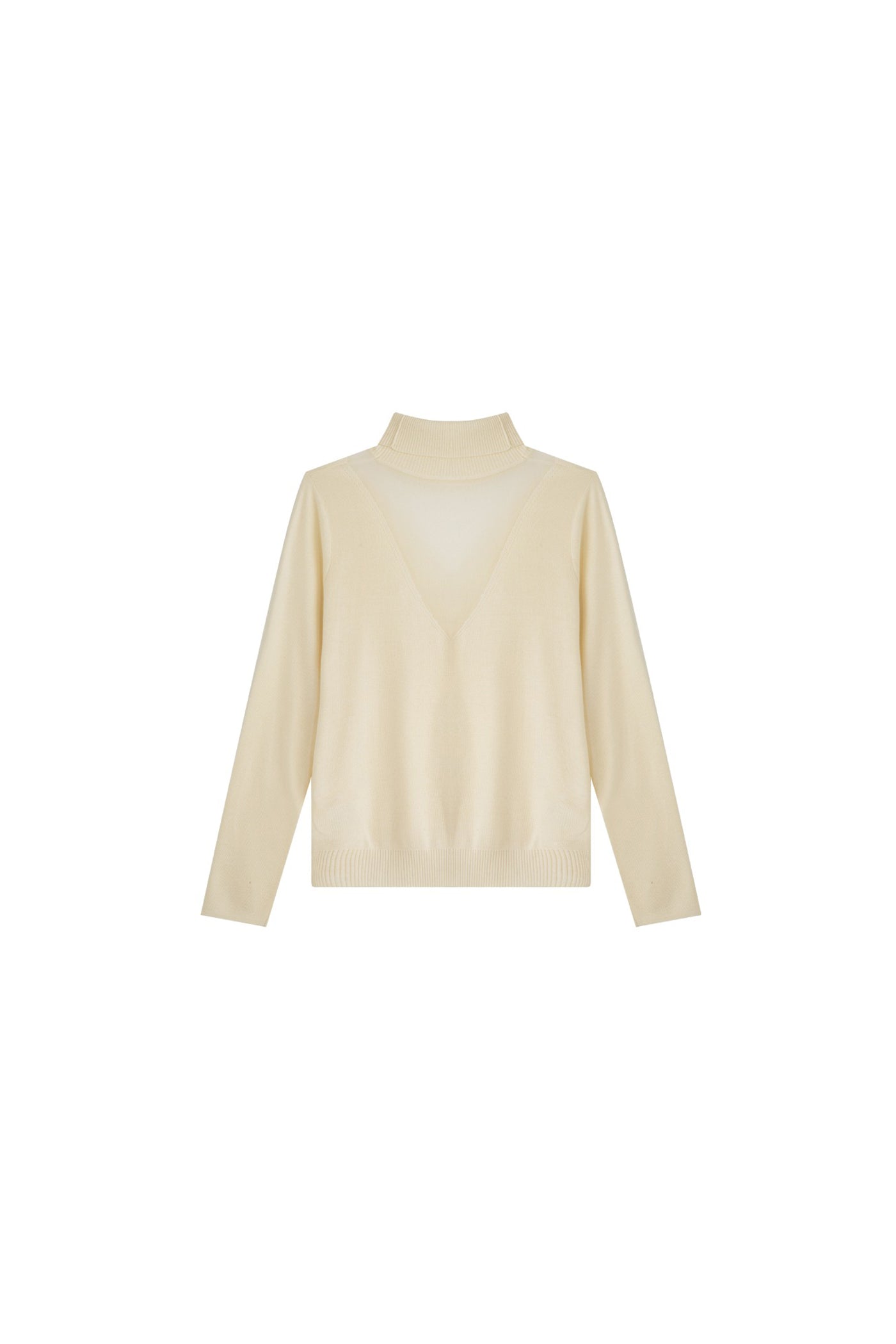 KAMILAN Women's French High-Neck Knit Sweater – 2025 Autumn New Long Sleeve Wool Pullover Base Layer Top
