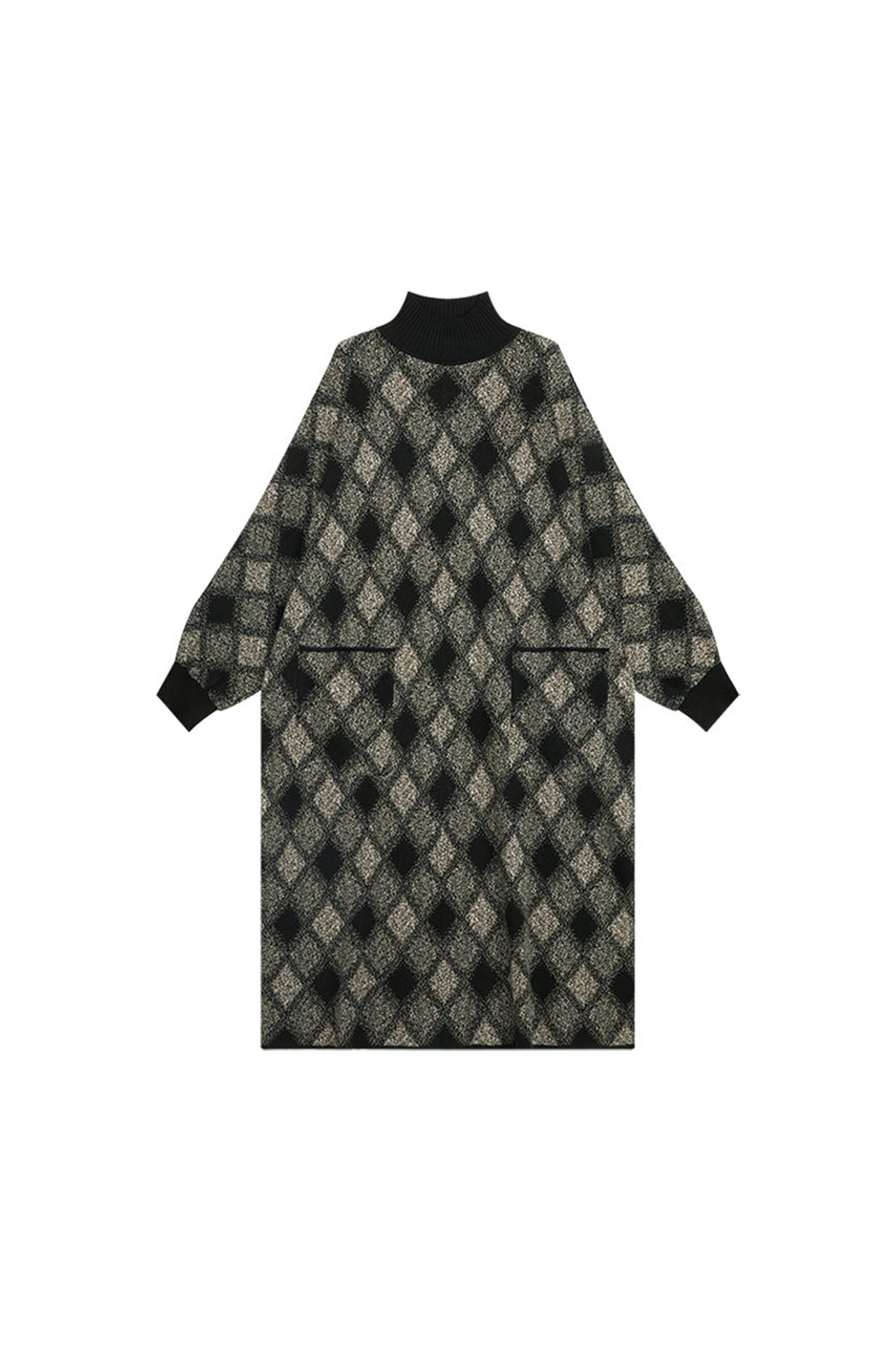 KAMILAN French plaid long sleeved dress for women in autumn and winter