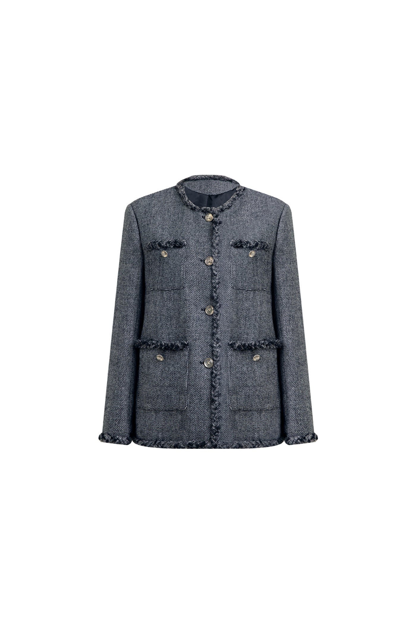 KAMILAN Women's Wool Tweed Short Jacket – 2025 Autumn New French Chic Cropped Coat