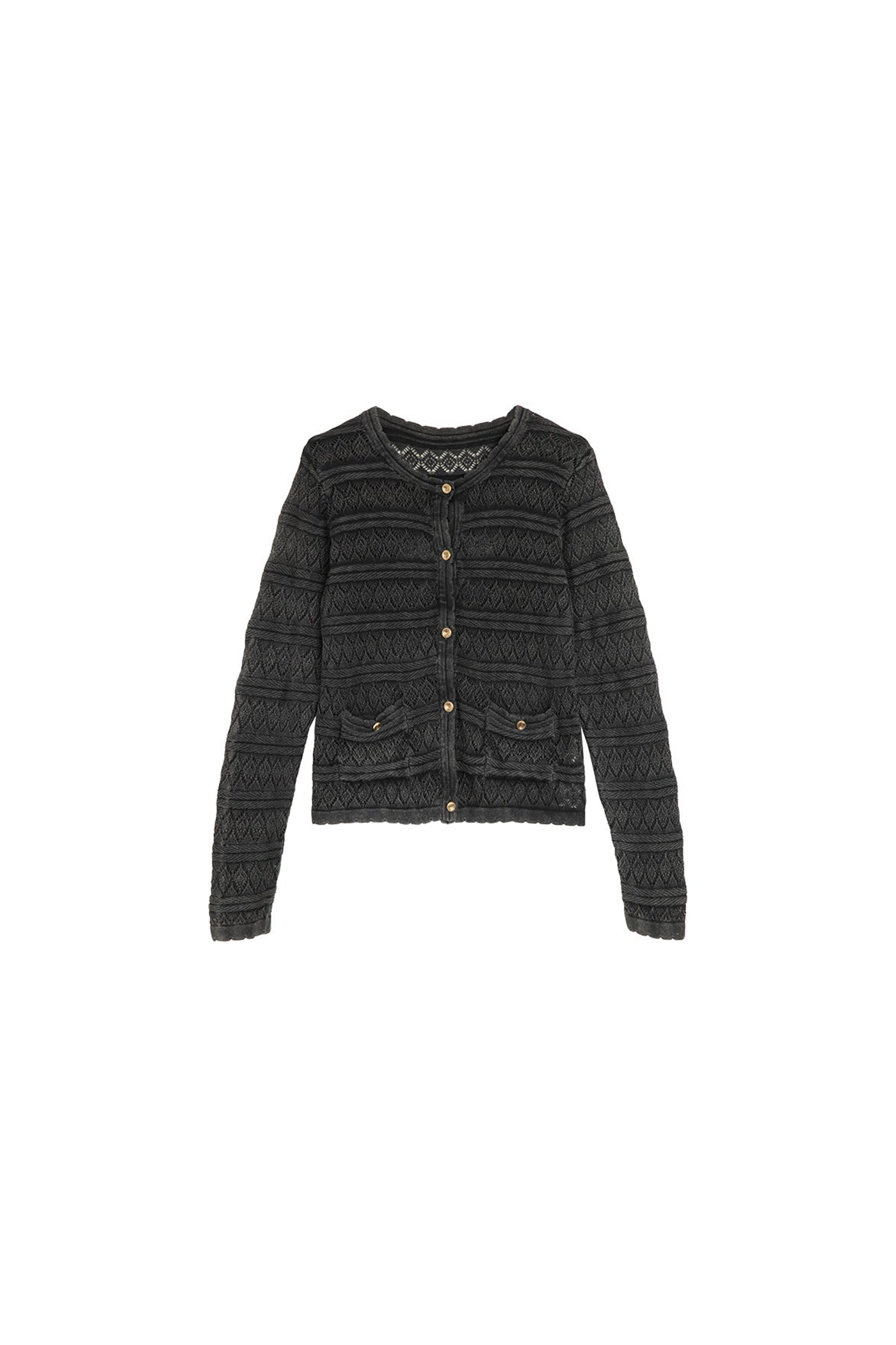 KAMILAN French Hollow Crochet Knit Cardigan – 2025 Autumn New Short Design Sweater Jacket for Women