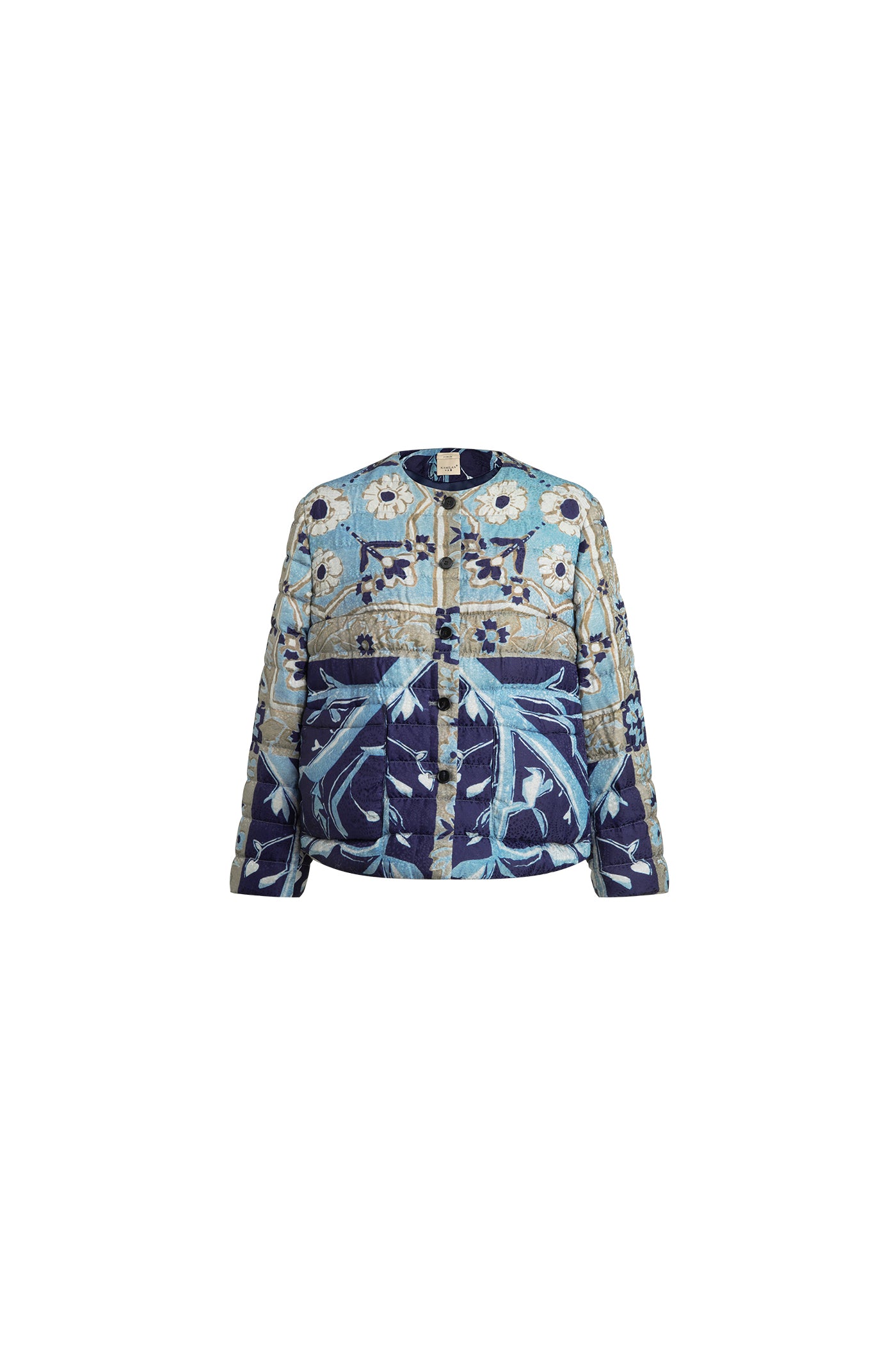 KAMILAN Women's Lightweight Short Down Jacket – 2025 Winter New Elegant Printed White Goose Down Coat