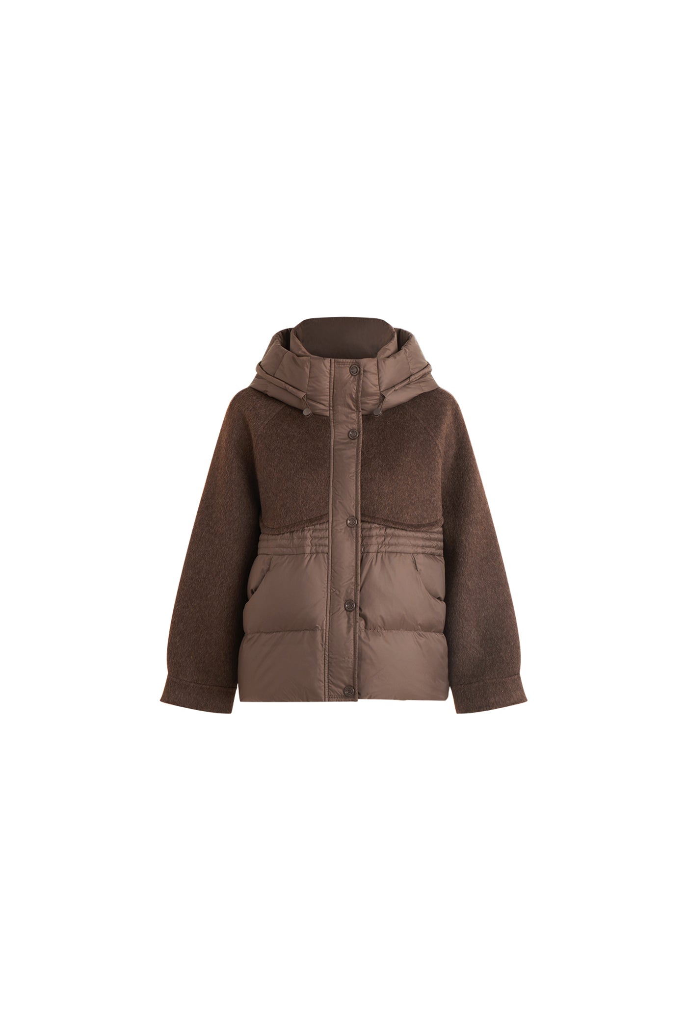 KAMILAN Women's Short Hooded Down Jacket – 2025 Winter New Wool Splice White Duck Down Puffer Coat
