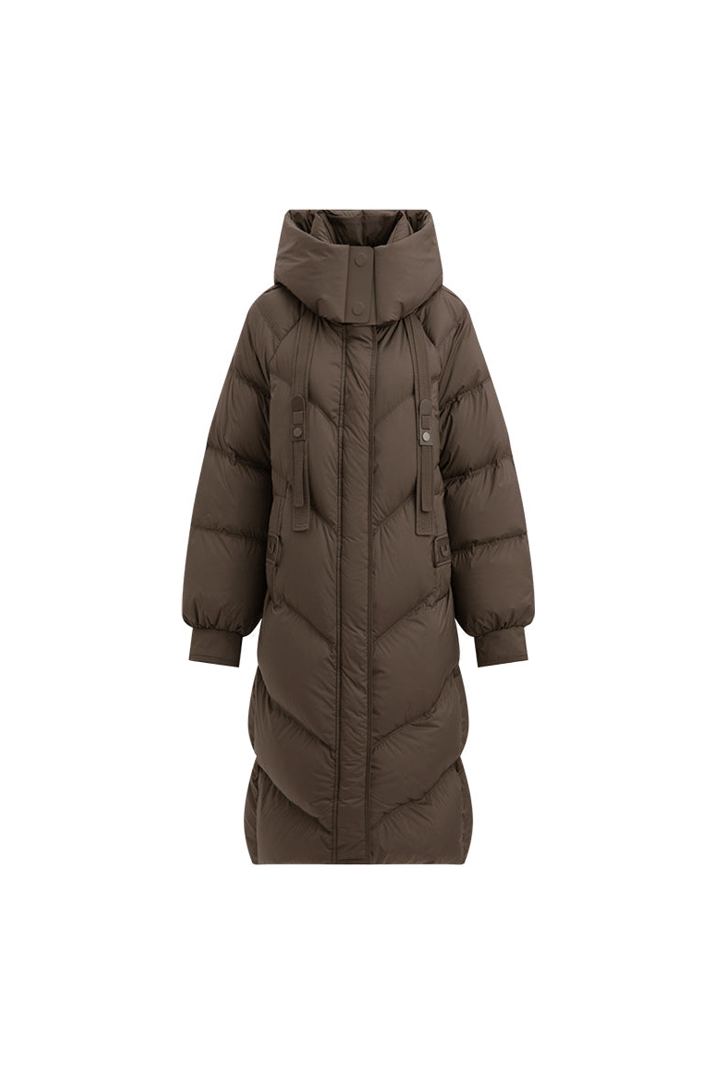 KAMILAN Women's Mid-Length Down Coat – 2025 Winter New White Duck Down Hooded Puffer Jacket