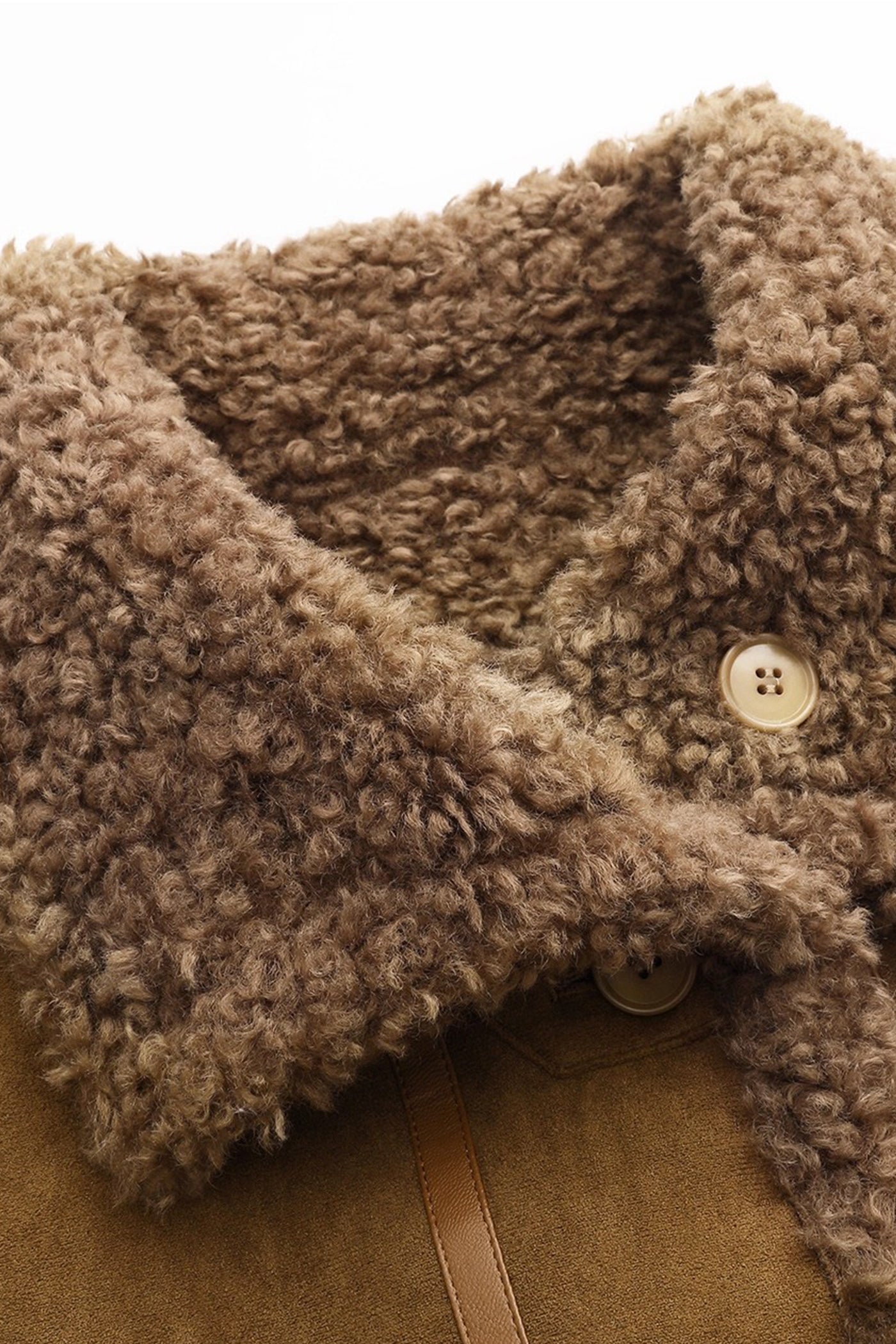 KAMILAN Shearling-Trimmed Wool Jacket with Structured Collar