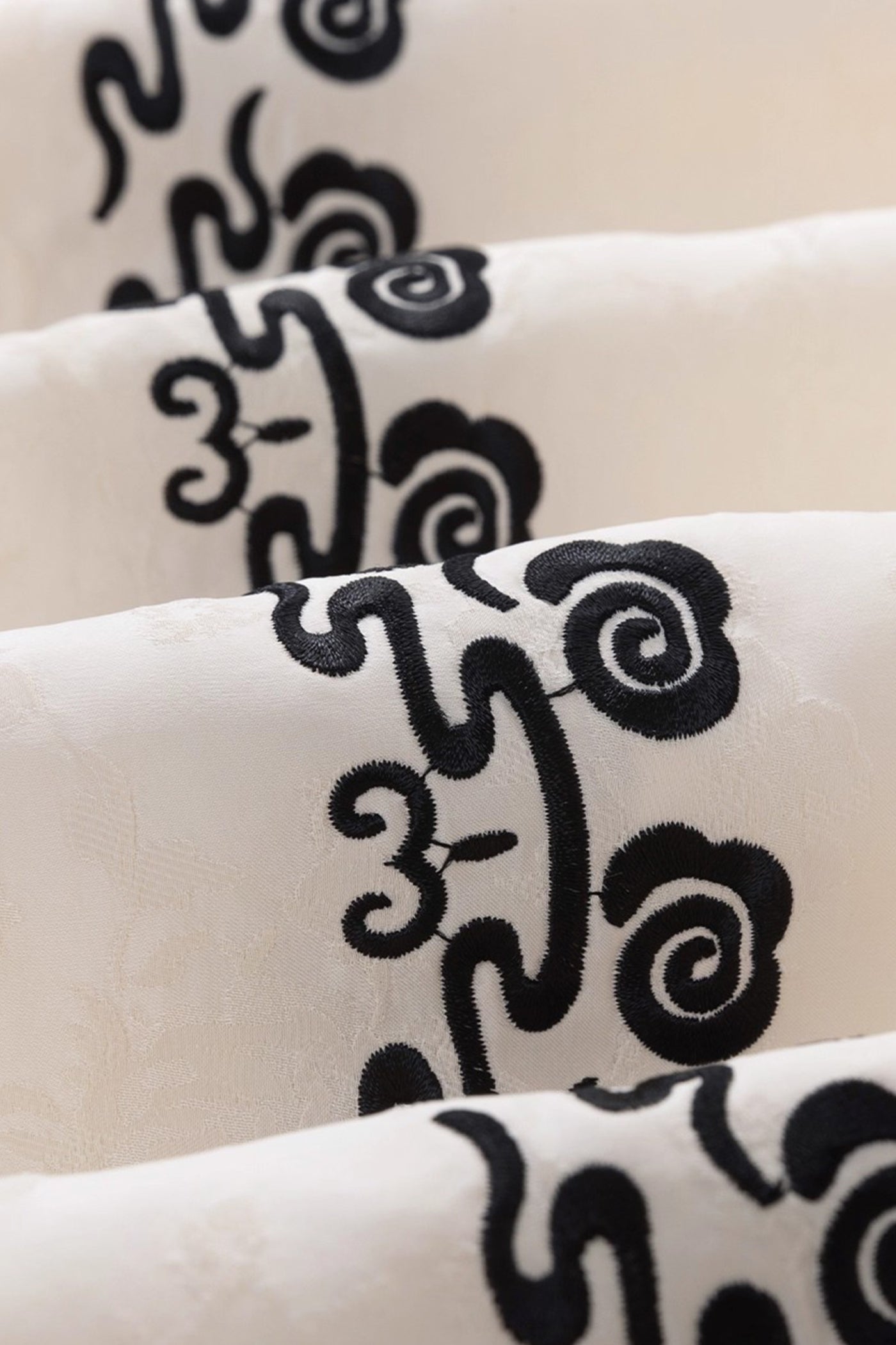 KAMILAN Embroidered Midi Dress with Cloud Motif Detailing