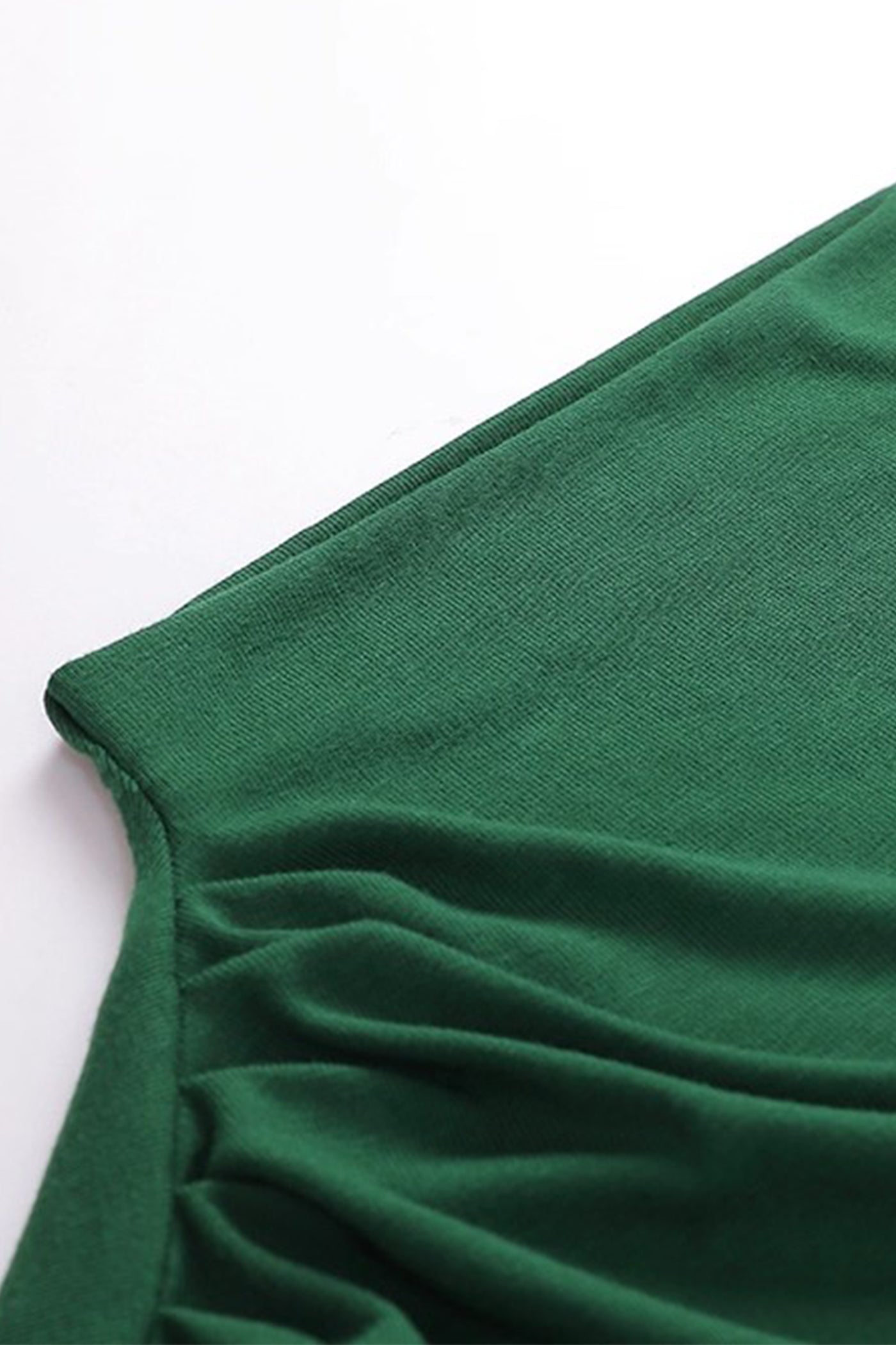 KAMILAN Draped Mock Neck Sleeveless Tee in Emerald Green