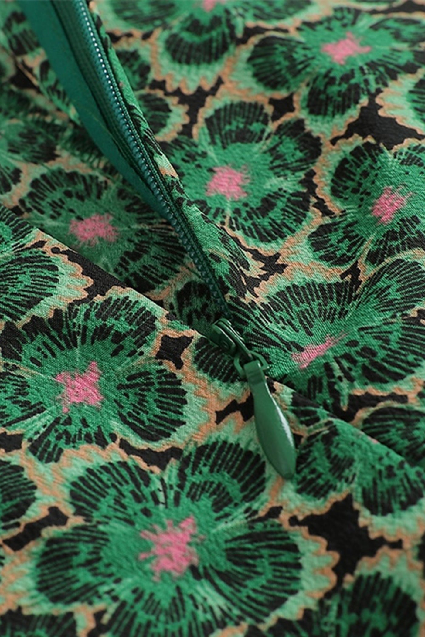 KAMILAN Wide-Leg Trousers in Verdant Bloom with Side Slits