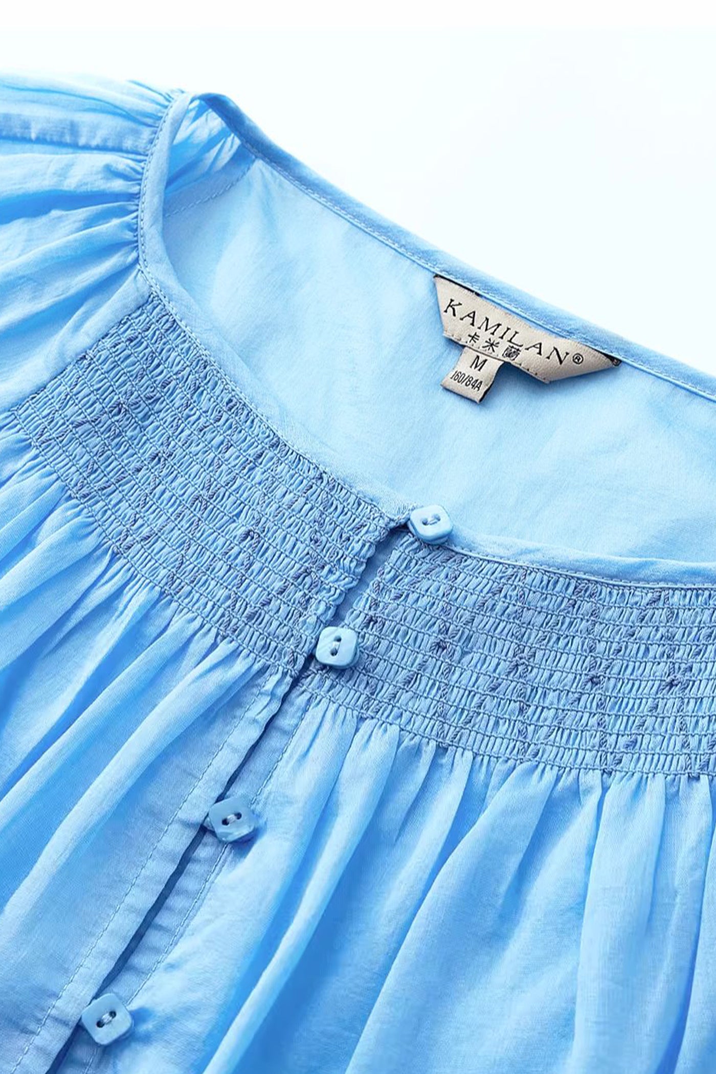 KAMILAN Gathered Midi Dress with Delicate Tie Detailing
