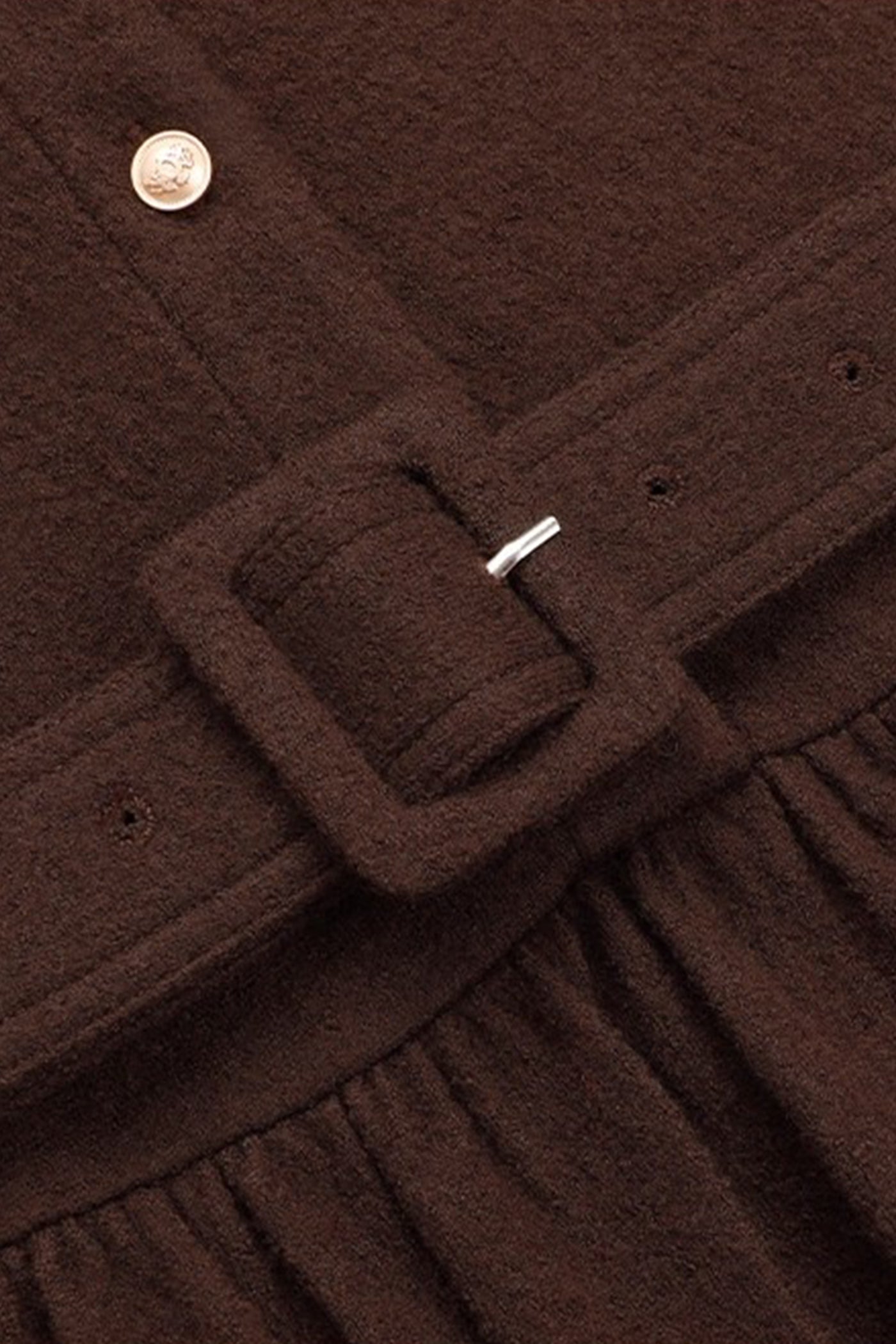 KAMILAN French-Inspired Wool Midi Dress with Cinched Waist
