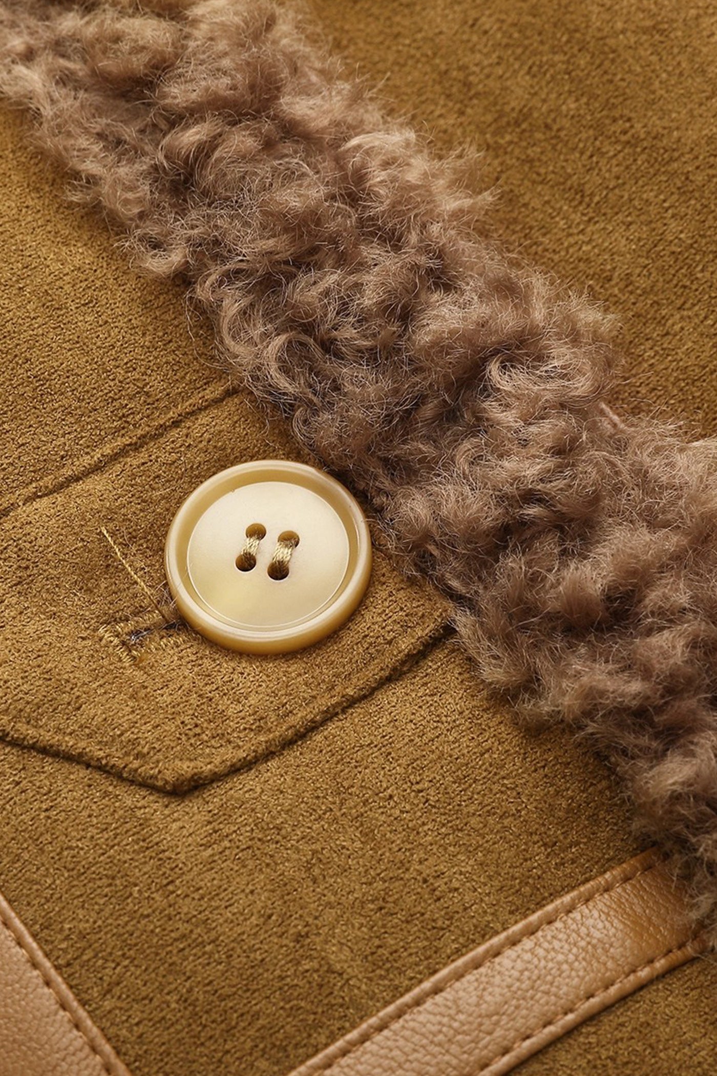 KAMILAN Shearling-Trimmed Wool Jacket with Structured Collar