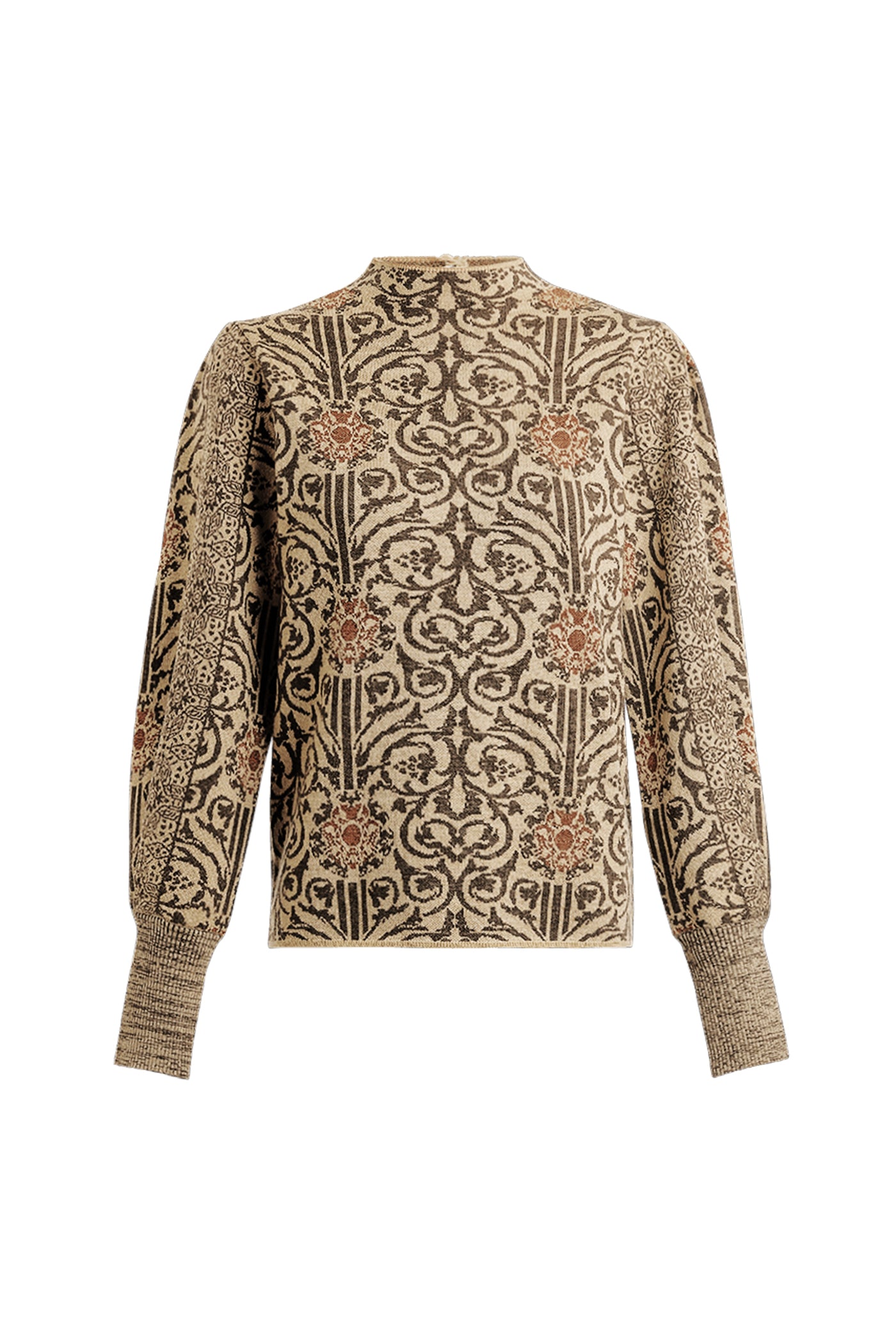 KAMILAN Printed Wool Sweater for Women – 2025 Fall Short Knit Pullover, Long Sleeve Elegant Base Layer