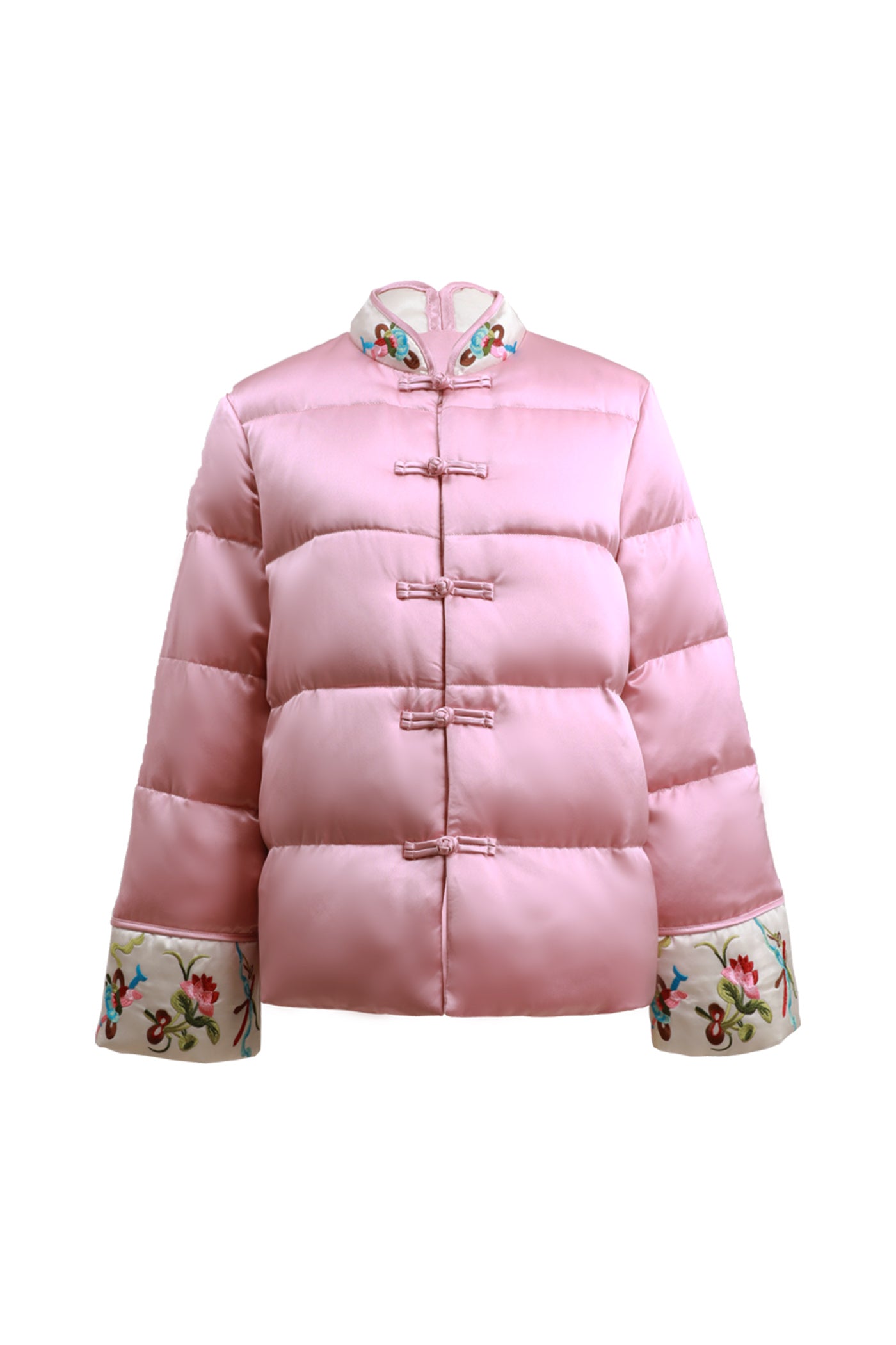 KAMILAN Women's Short Vintage New Chinese Style Embroidered White Duck Down Jacket  2025 Winter Puffer Coat