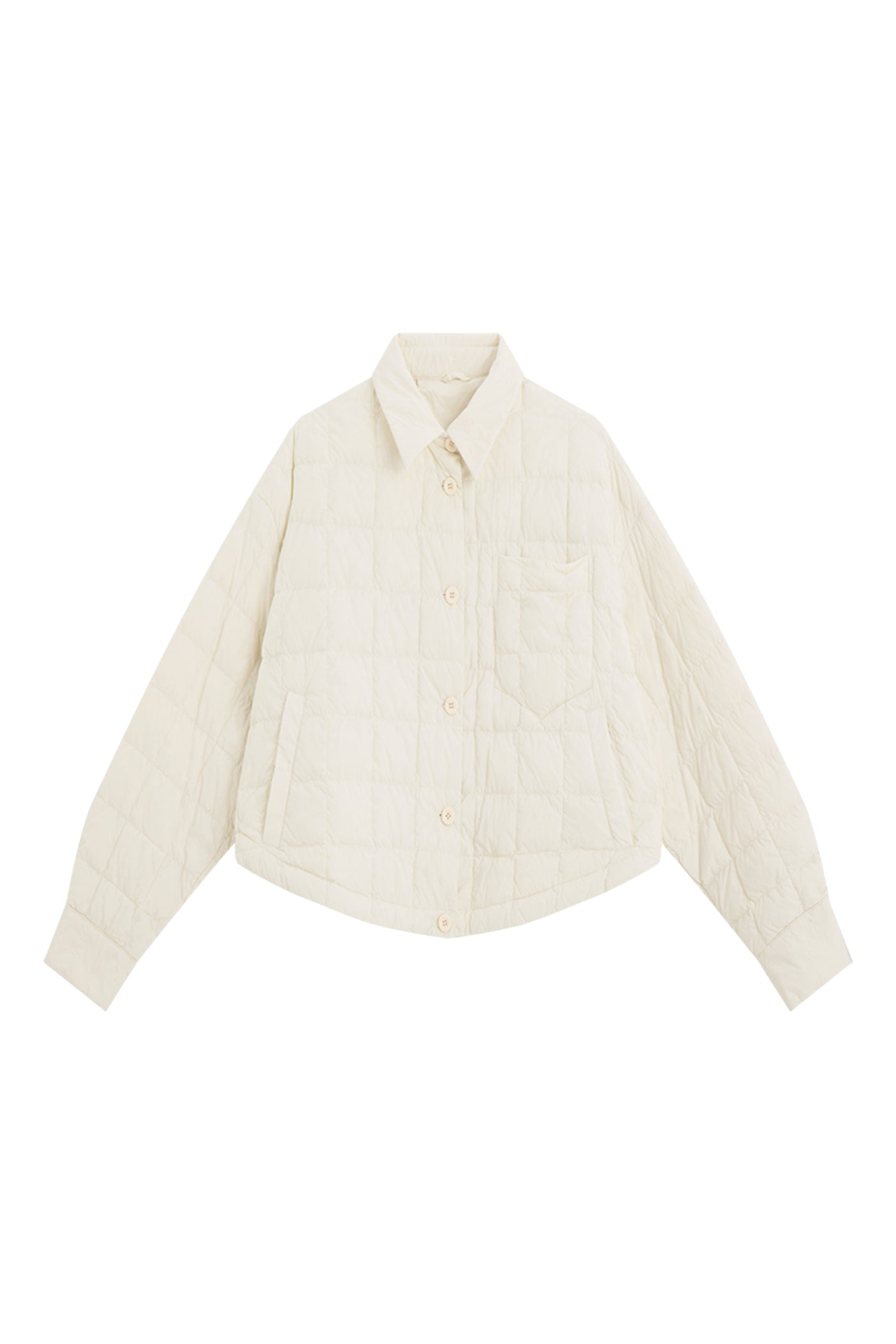 KAMILAN Women's Lightweight Short White Goose Down Jacket  2025 Winter Shirt-Style Puffer Coat
